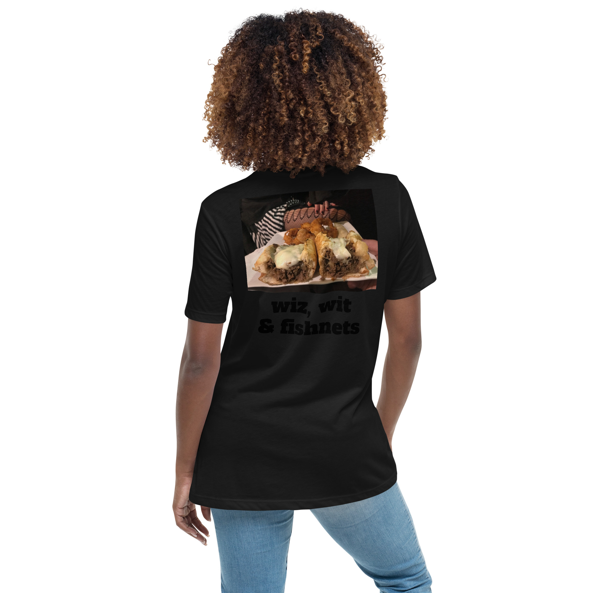 Women's Relaxed T-Shirt - Cheesesteak Life - Fishnets - Amigo Dan Collection - Image 2