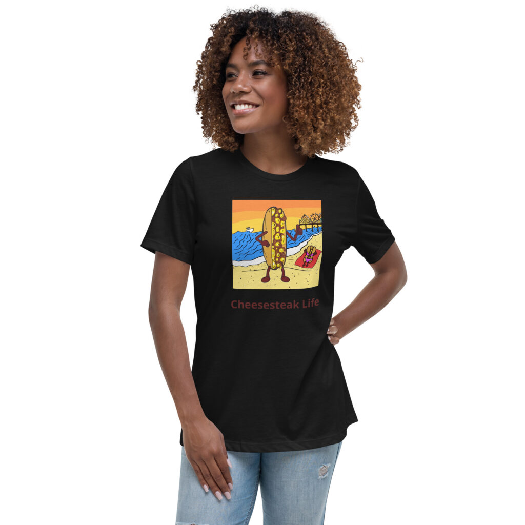 Women's Relaxed T-Shirt - Cheesey Beach