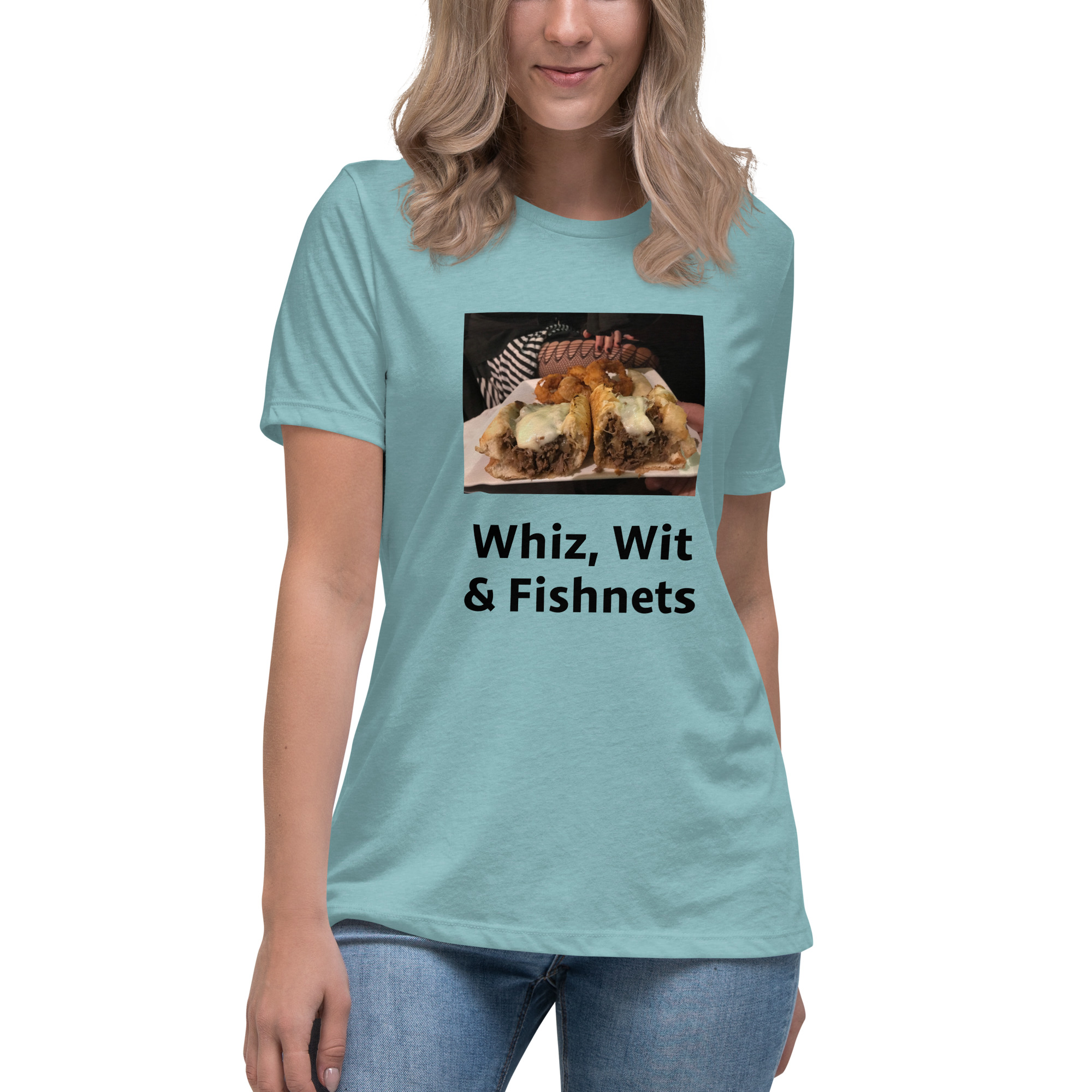 Women's Relaxed T-Shirt - Cheesey Fishnets stockings - Image 5
