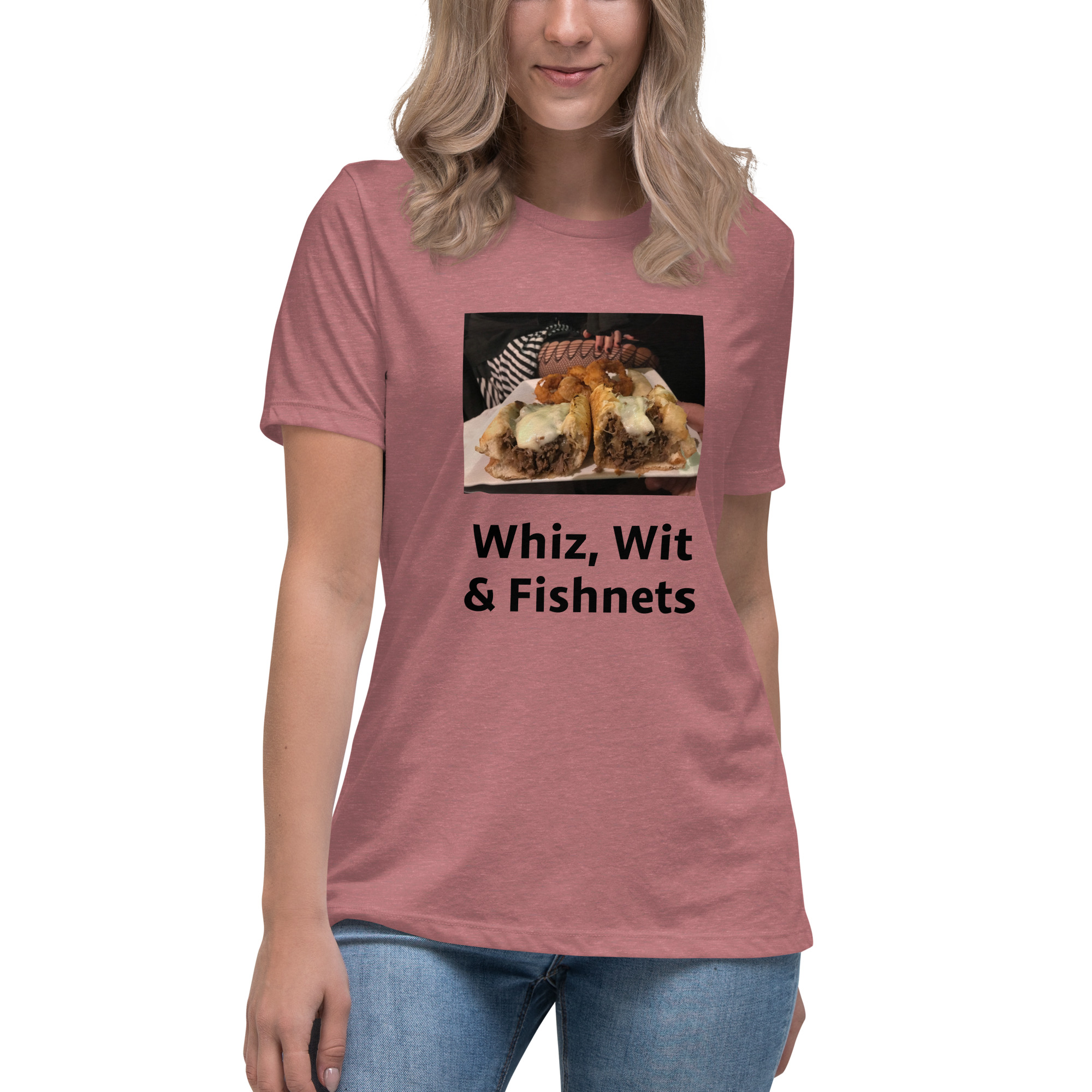 Women's Relaxed T-Shirt - Cheesey Fishnets stockings - Image 3