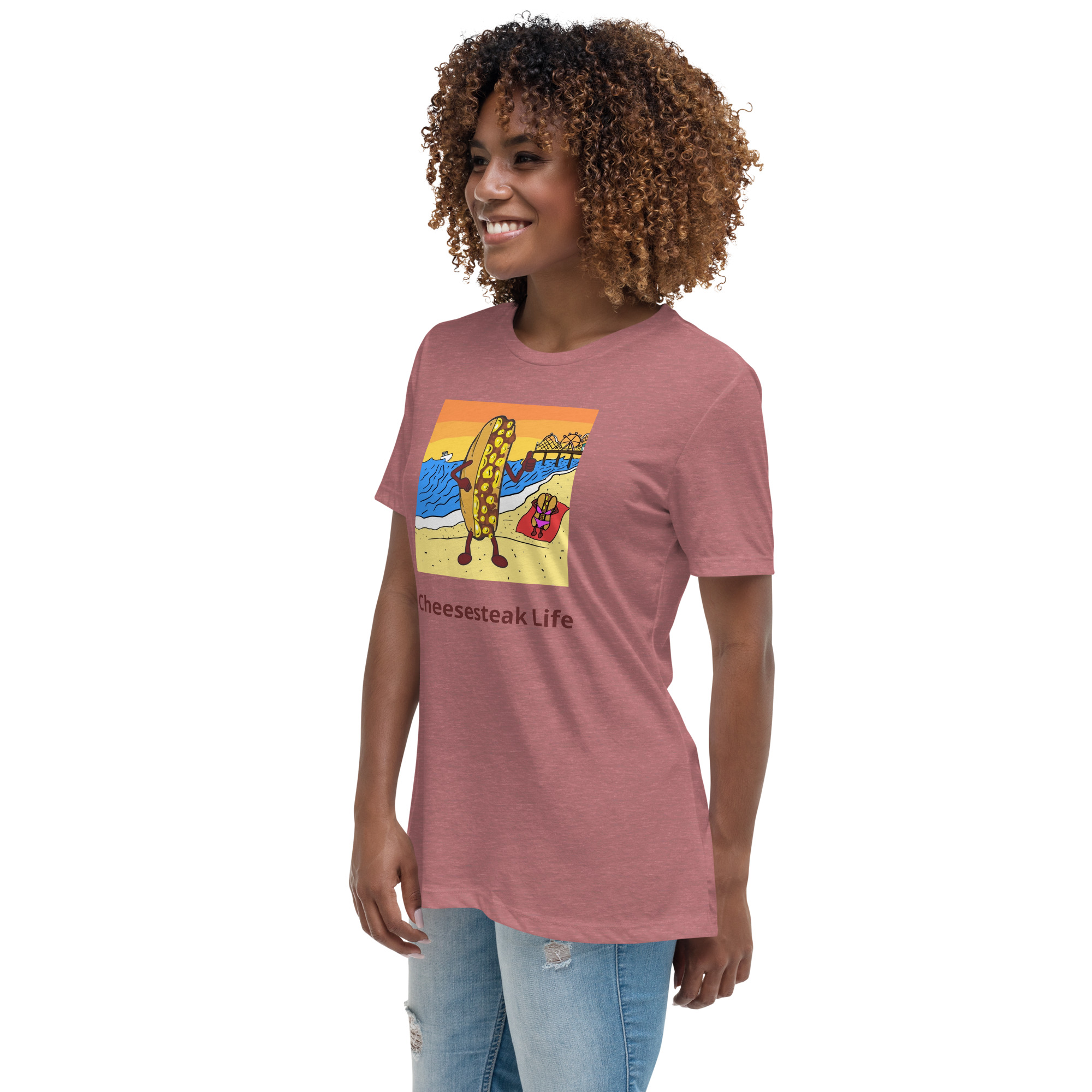 Women's Relaxed T-Shirt - Cheesey Beach - Image 8