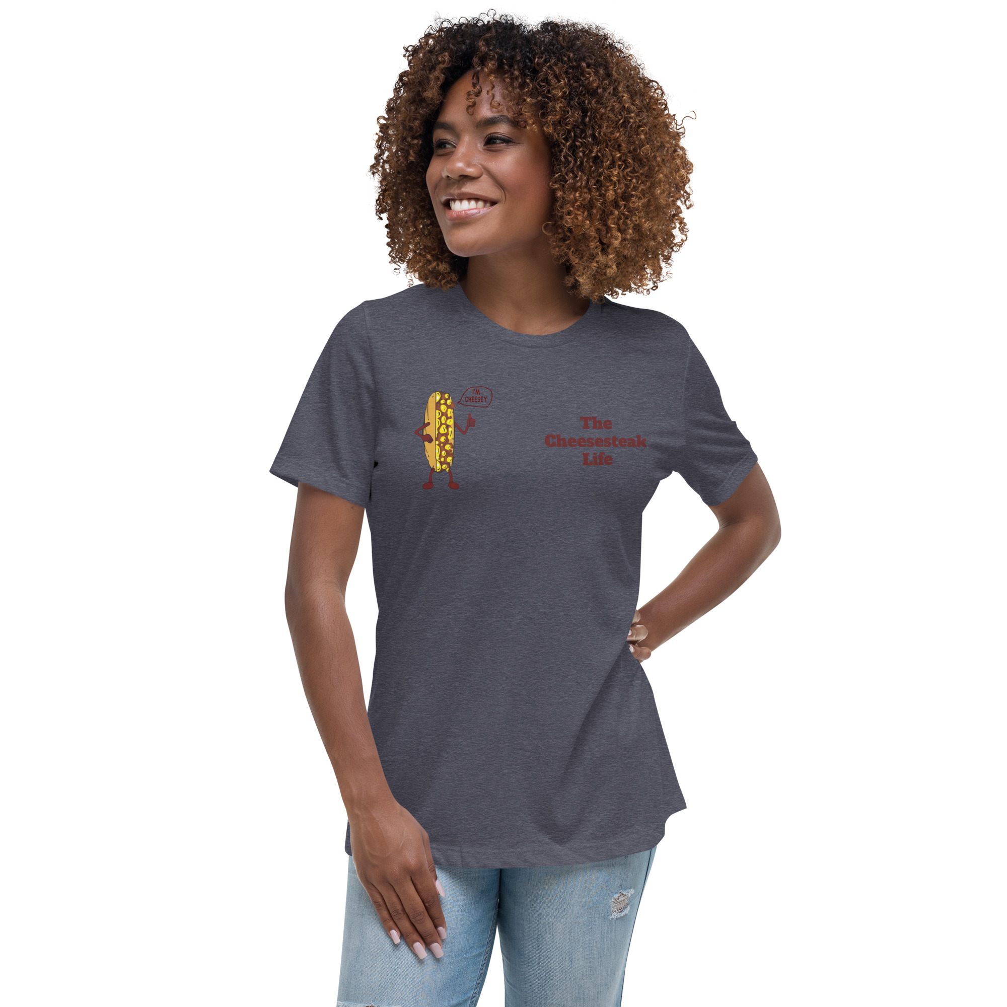 Women's Relaxed T-Shirt - Cheesesteak Life - Fishnets - Amigo Dan Collection - Image 3