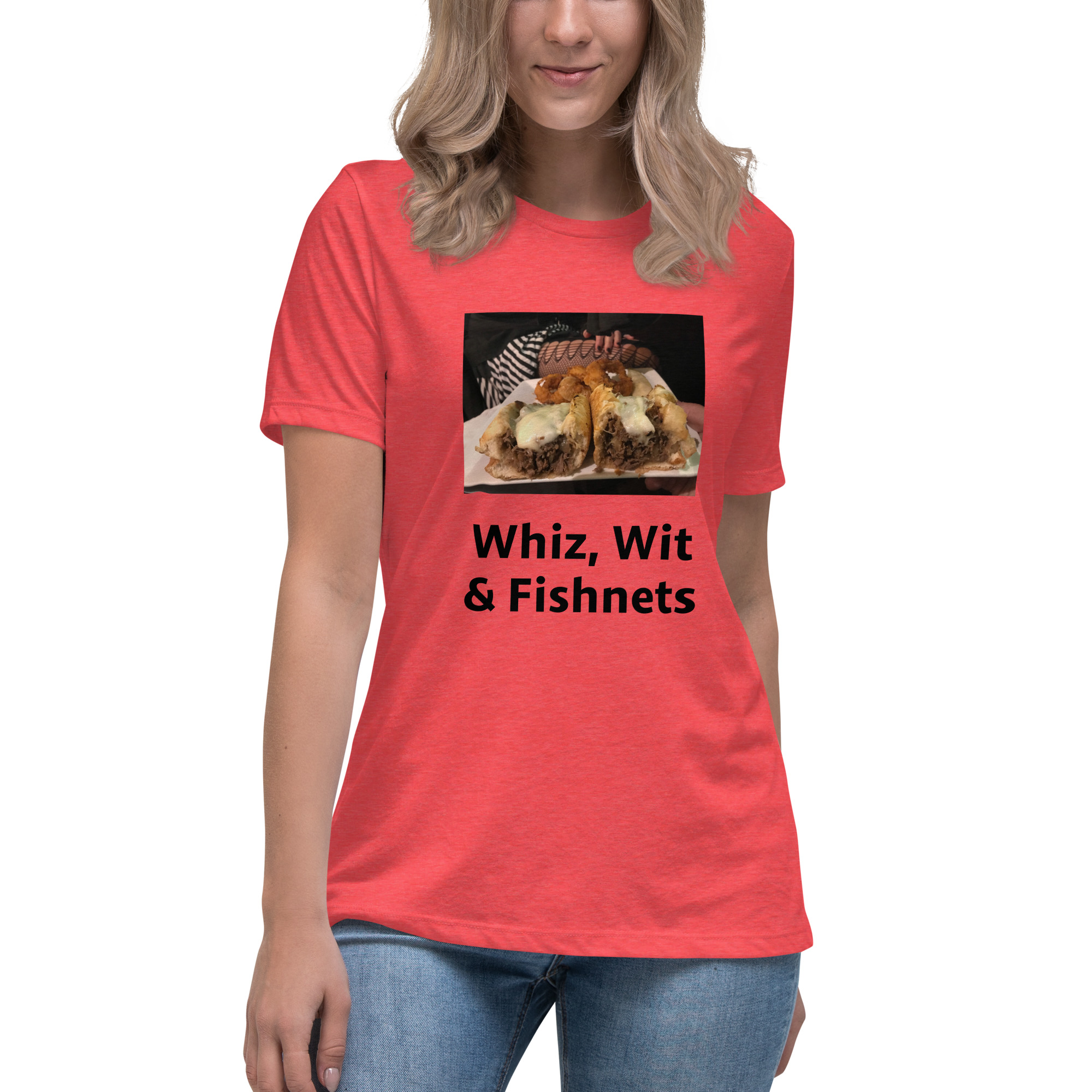 Women's Relaxed T-Shirt - Cheesey Fishnets stockings - Image 2
