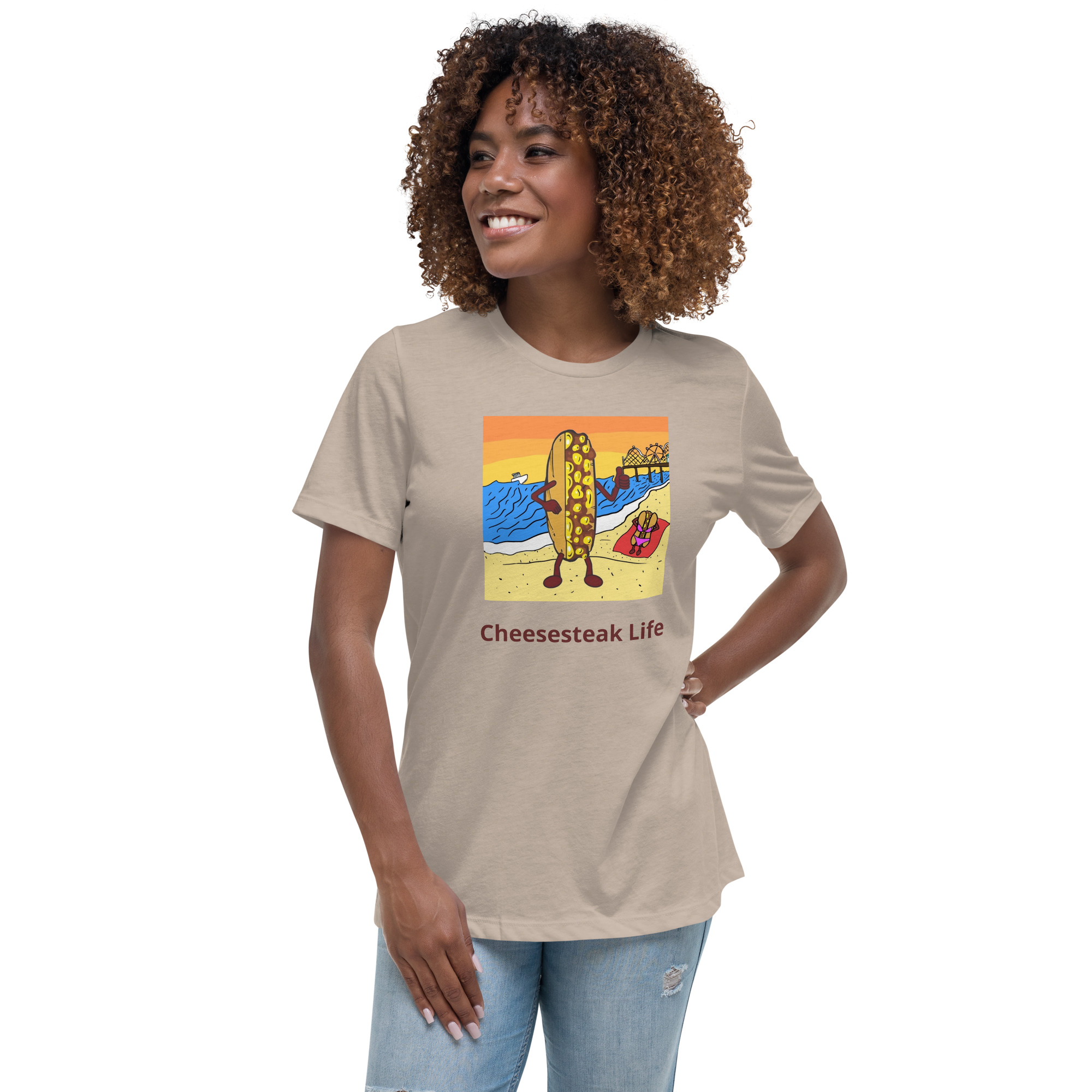 Women's Relaxed T-Shirt - Cheesey Beach - Image 15