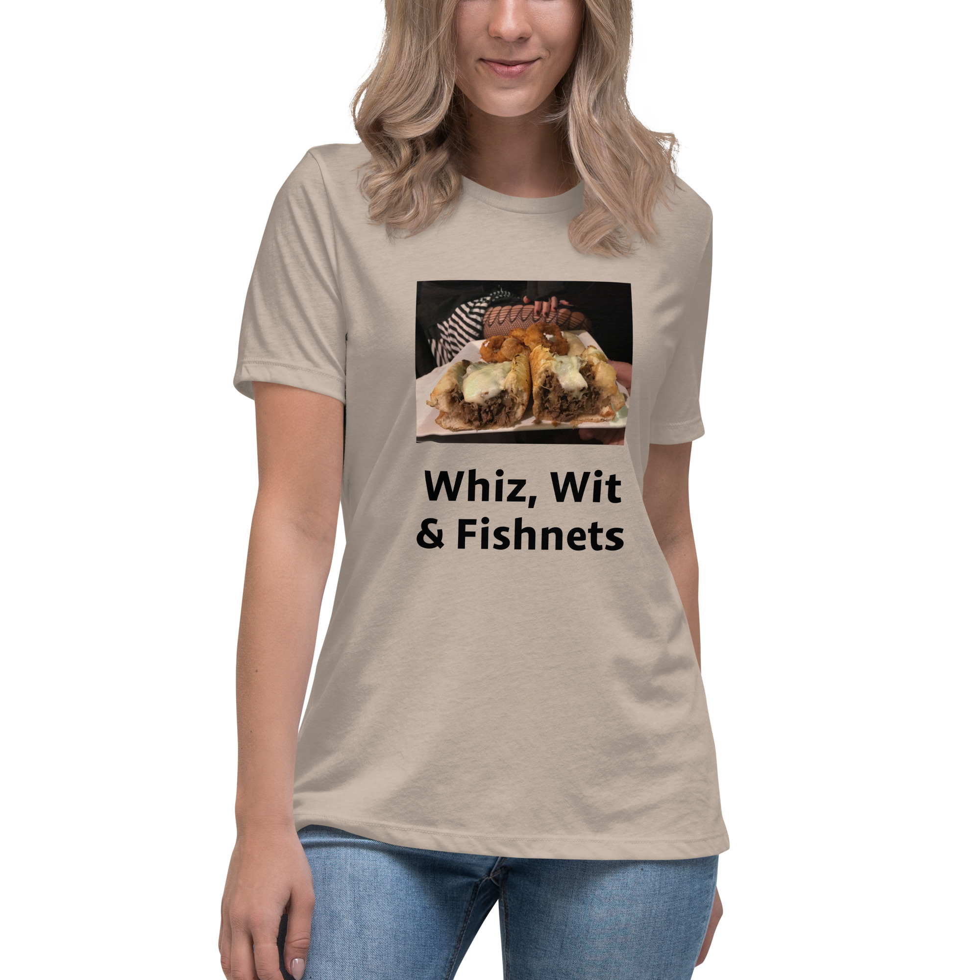 Women's Relaxed T-Shirt - Cheesey Fishnets stockings - Image 7
