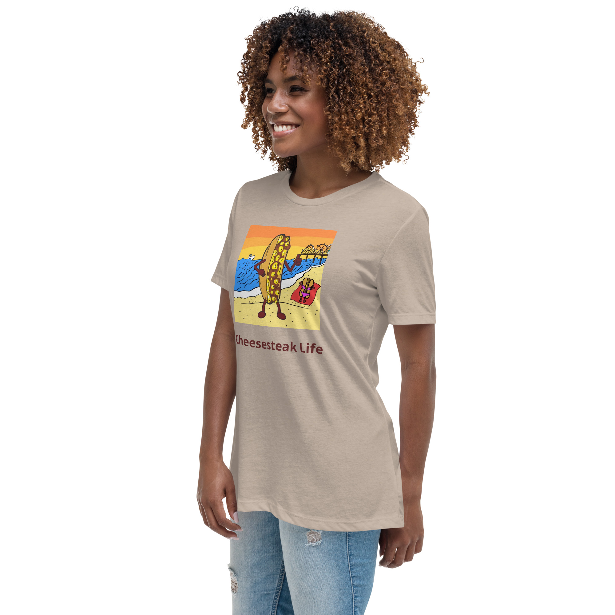 Women's Relaxed T-Shirt - Cheesey Beach - Image 16