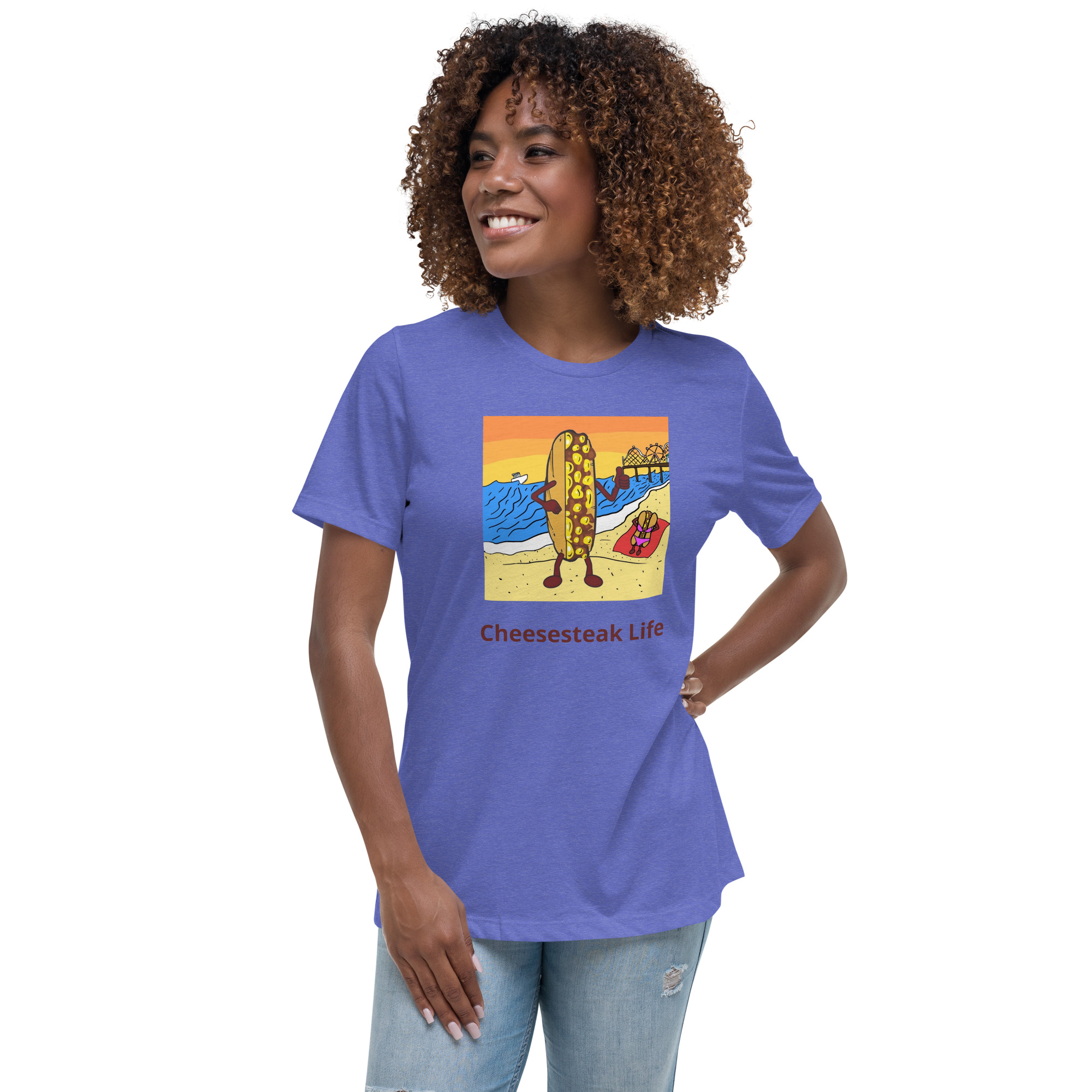 Women's Relaxed T-Shirt - Cheesey Beach - Image 3