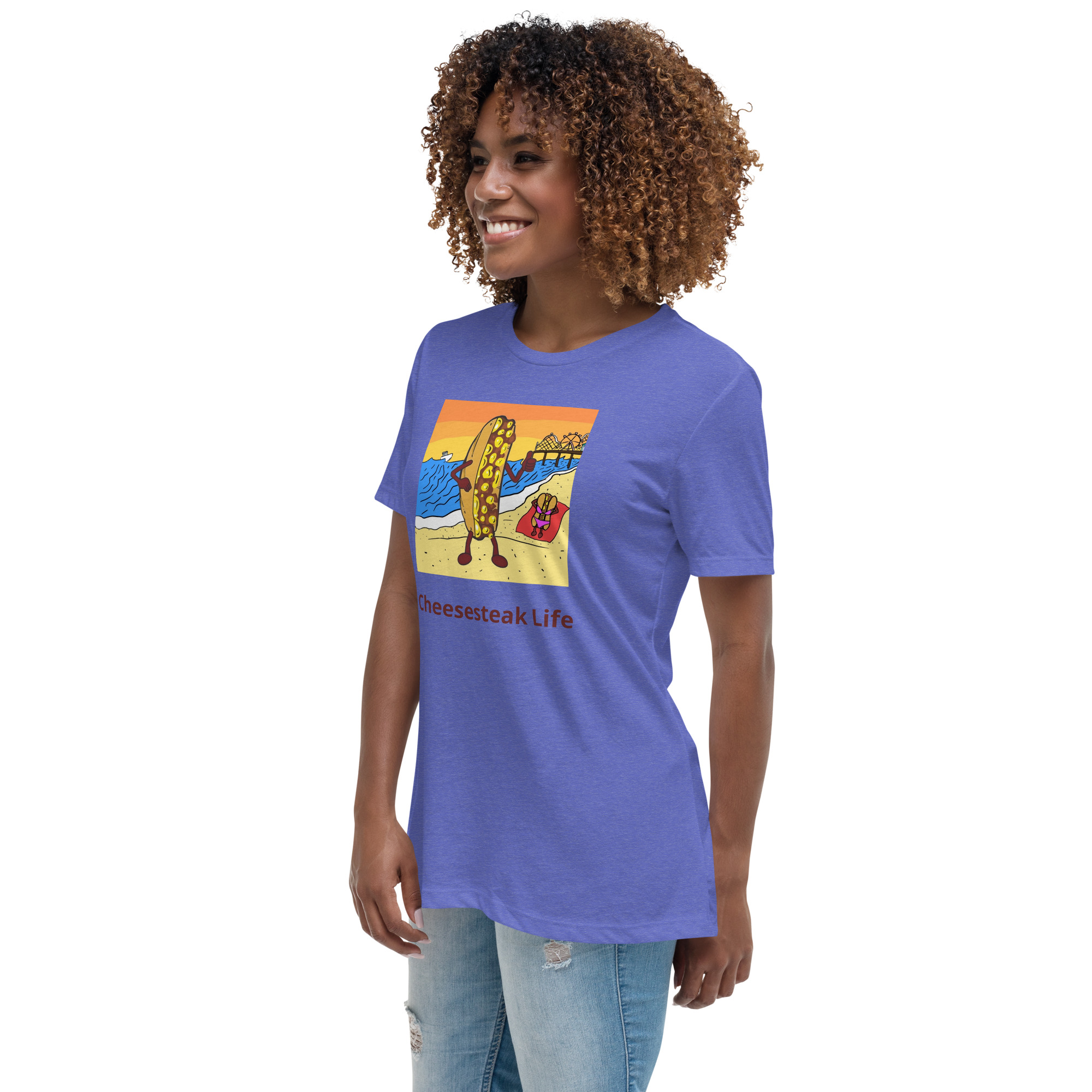 Women's Relaxed T-Shirt - Cheesey Beach - Image 4