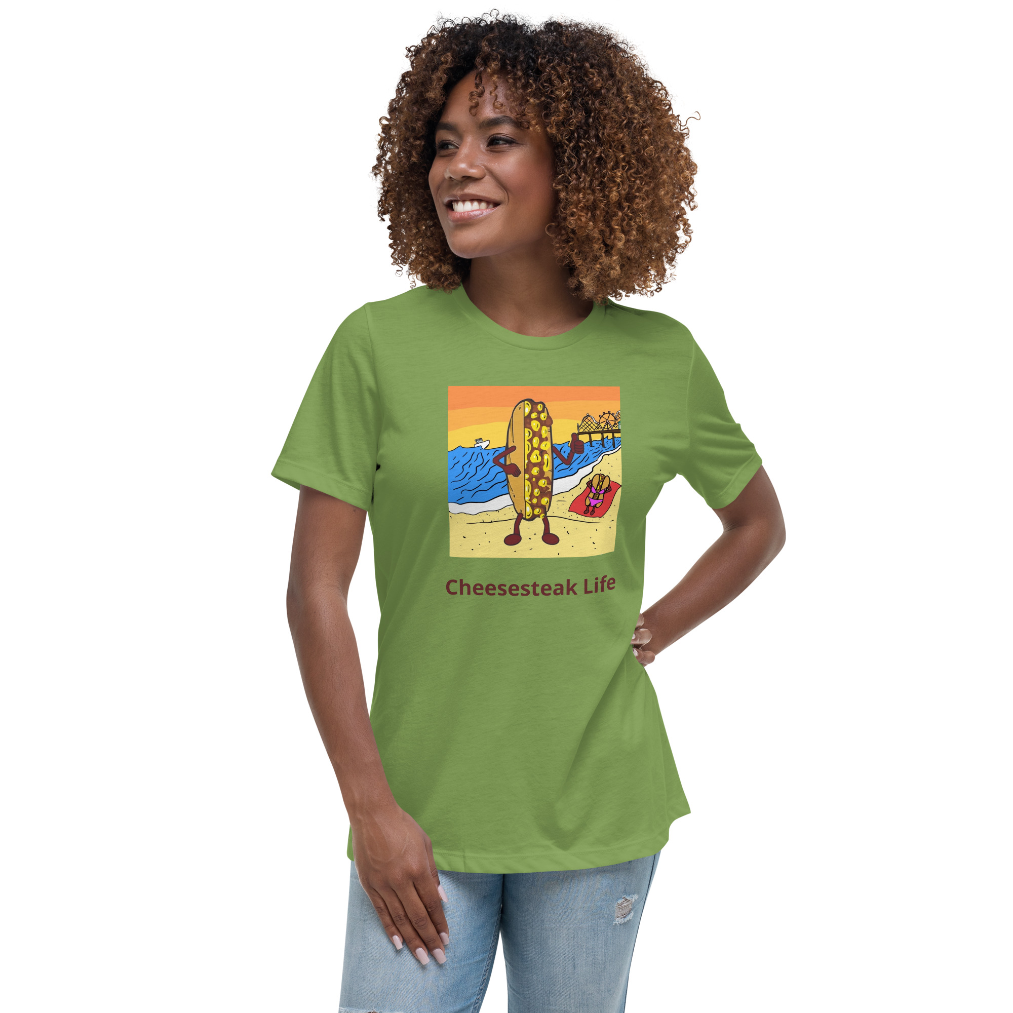 Women's Relaxed T-Shirt - Cheesey Beach - Image 9