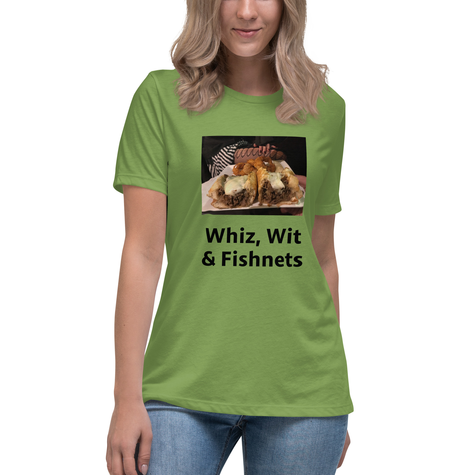 Women's Relaxed T-Shirt - Cheesey Fishnets stockings - Image 4
