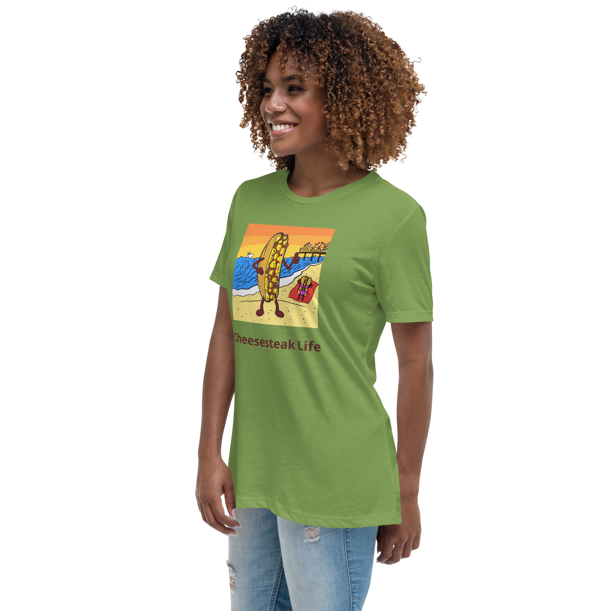 Women's Relaxed T-Shirt - Cheesey Beach - Image 10