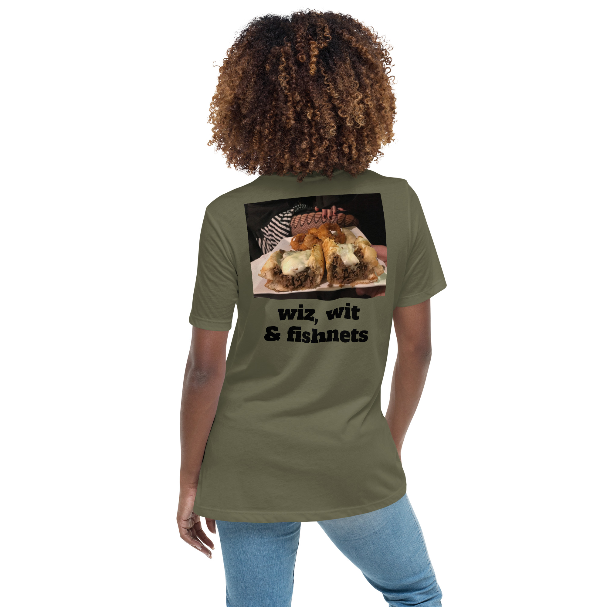 Women's Relaxed T-Shirt - Cheesesteak Life - Fishnets - Amigo Dan Collection - Image 6