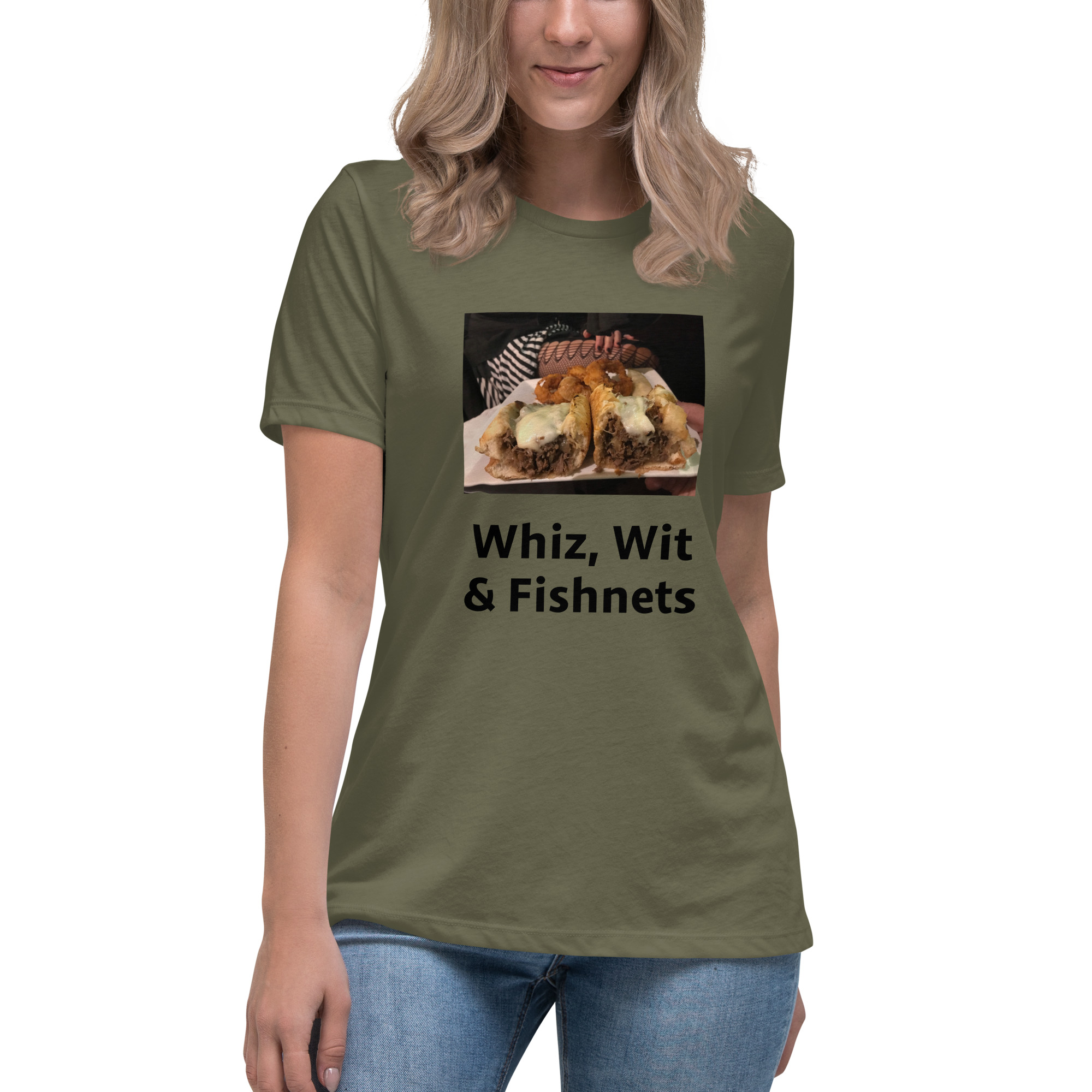 Women's Relaxed T-Shirt - Cheesey Fishnets stockings