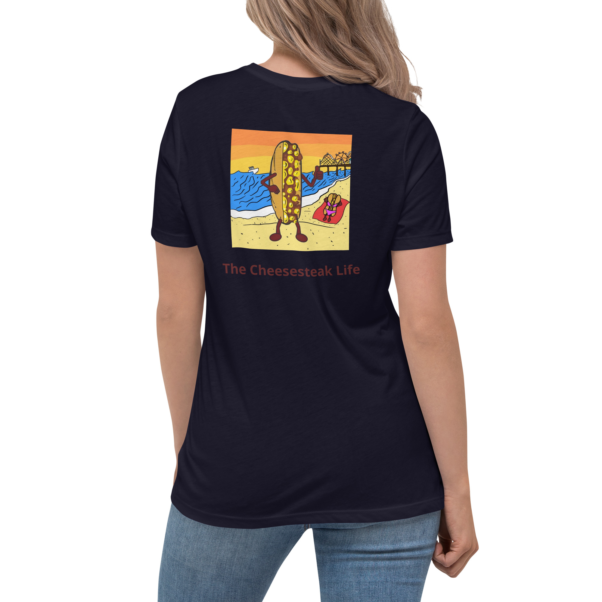 Women's Relaxed T-Shirt - Amigo Dan - Cheesey Beach - Image 4
