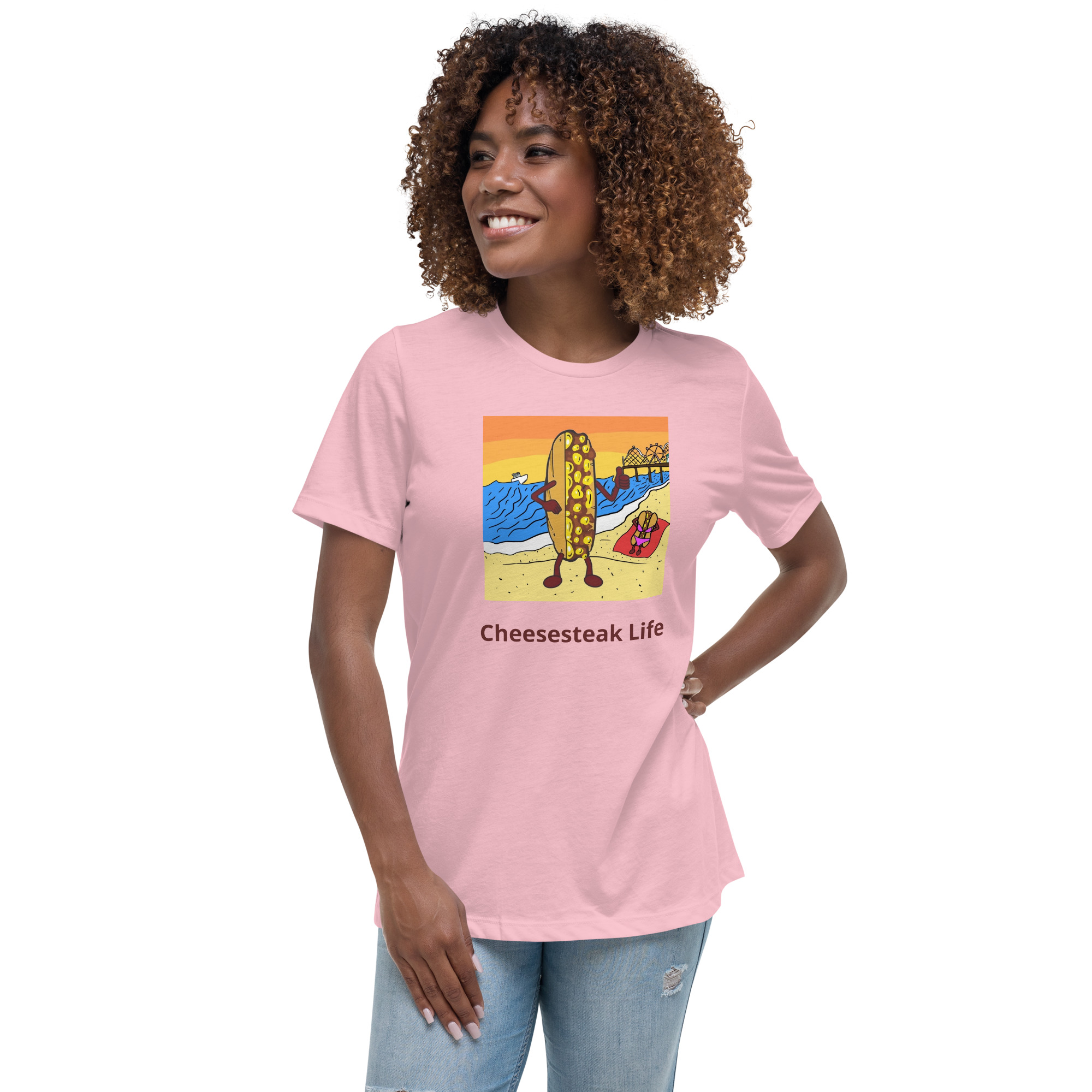 Women's Relaxed T-Shirt - Cheesey Beach - Image 17