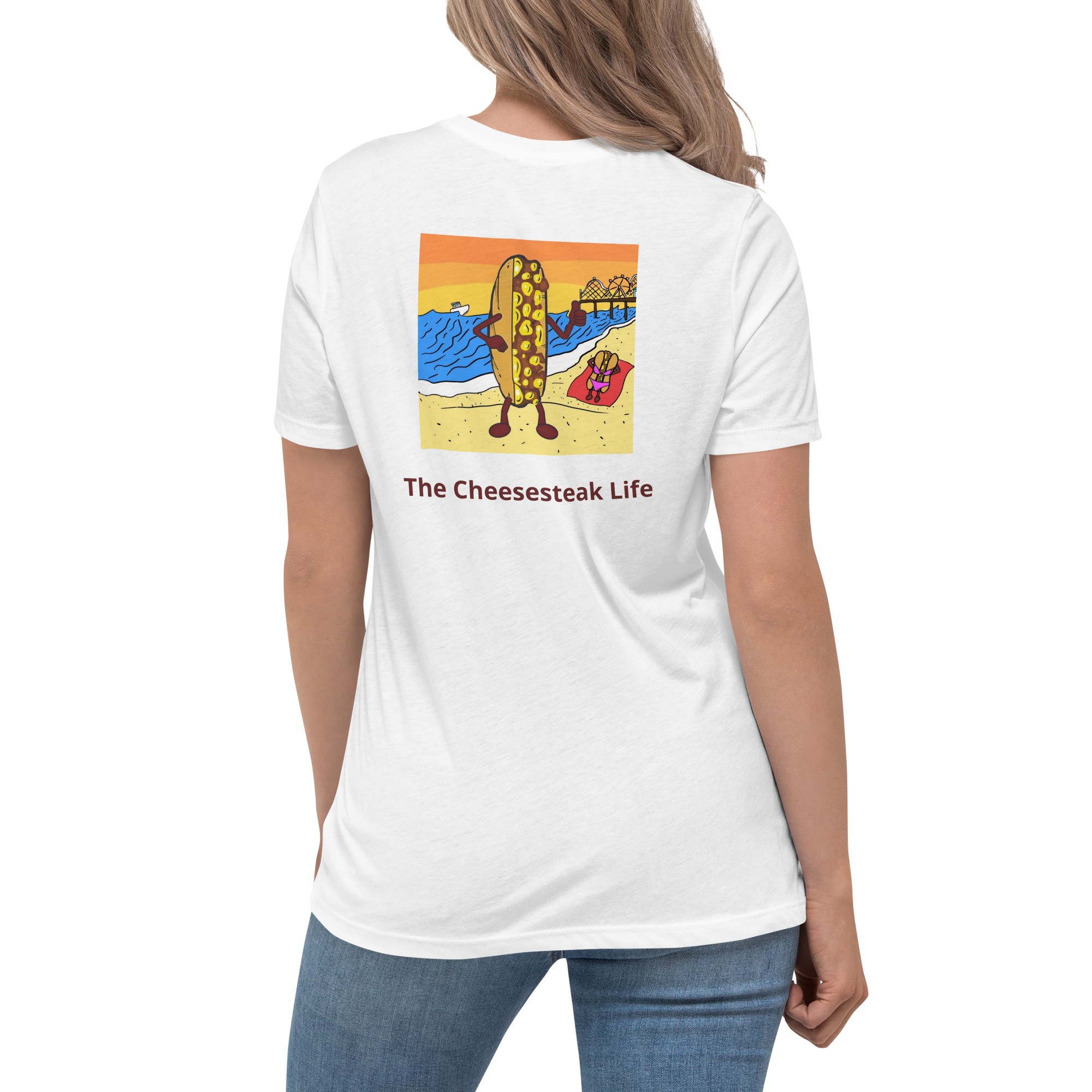 Women's Relaxed T-Shirt - Amigo Dan - Cheesey Beach - Image 36
