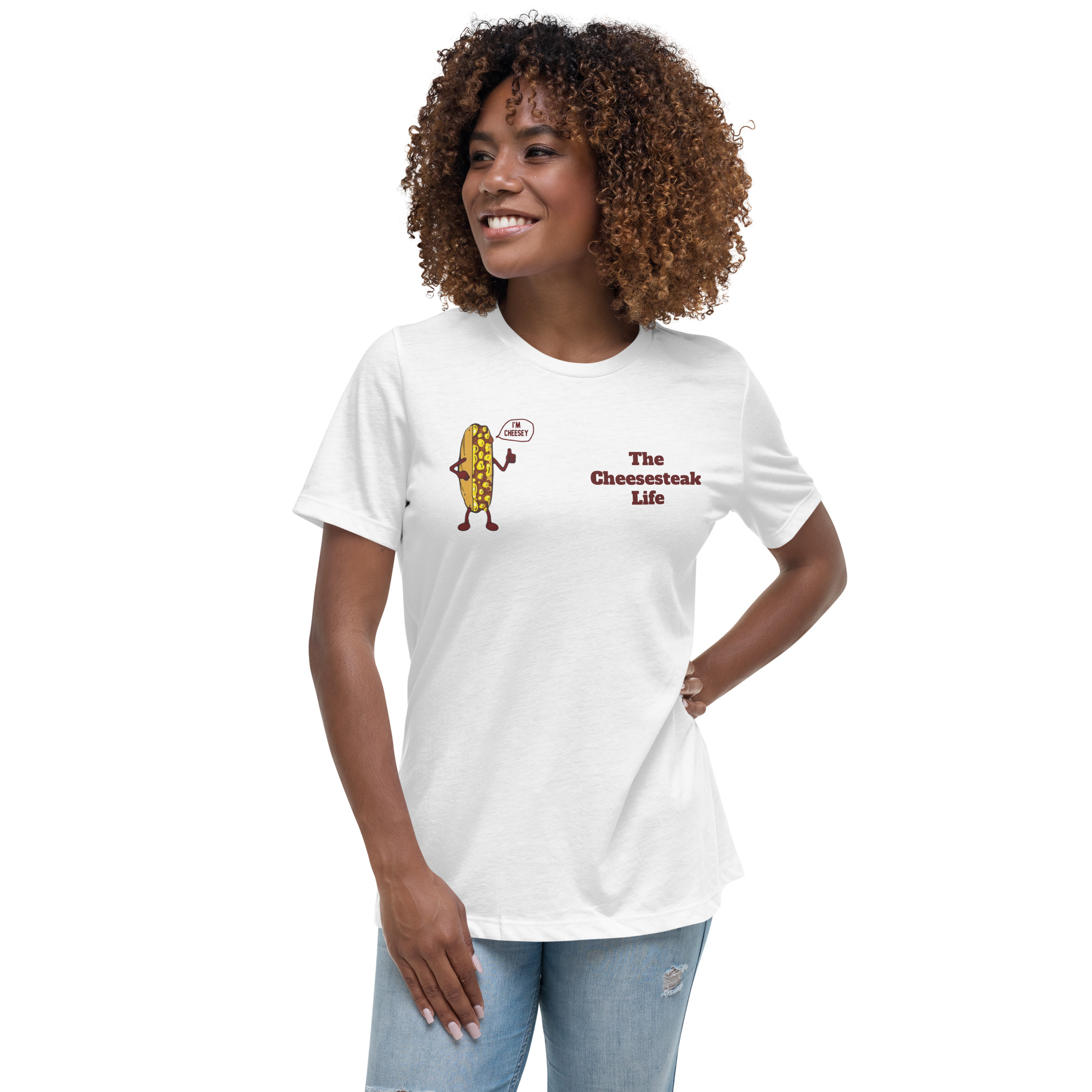 Women's Relaxed T-Shirt - Cheesesteak Life - Fishnets - Amigo Dan Collection - Image 19