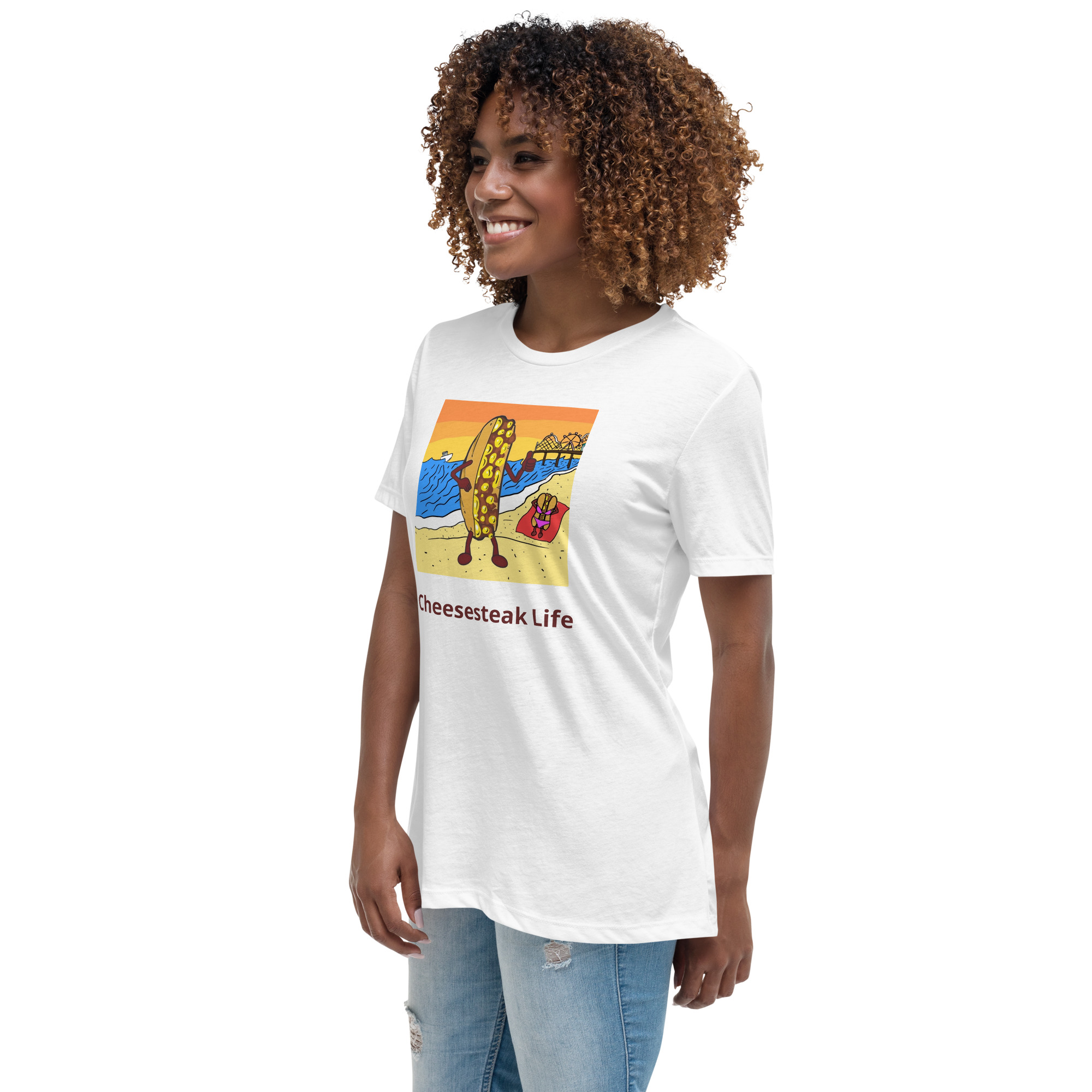 Women's Relaxed T-Shirt - Cheesey Beach - Image 20
