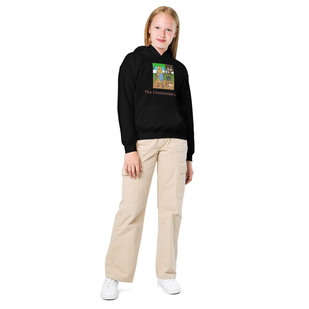Youth heavy blend hoodie - Cheesesteak Life - Cheesey Bar-B-Que