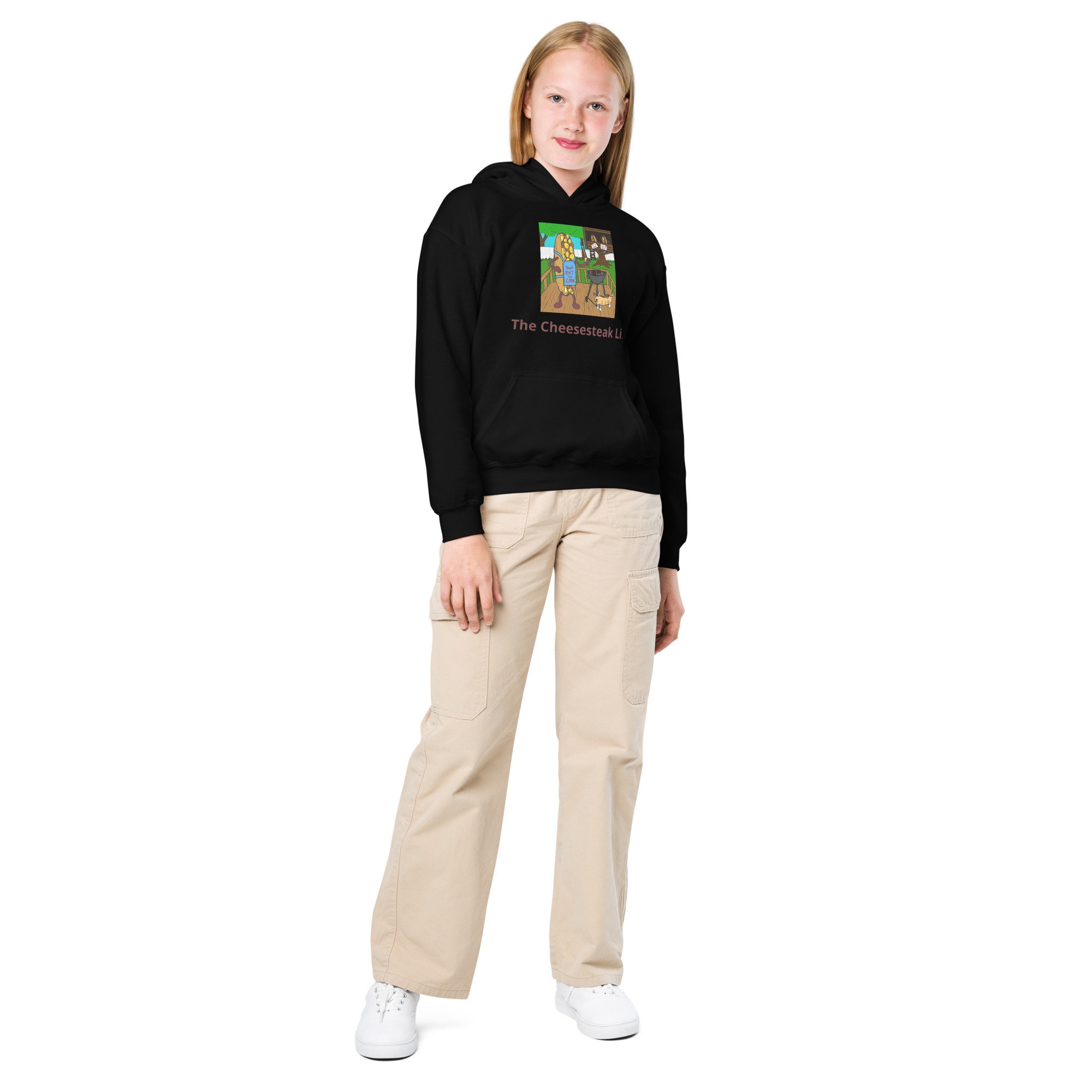 Youth heavy blend hoodie - Cheesesteak Life - Cheesey Bar-B-Que