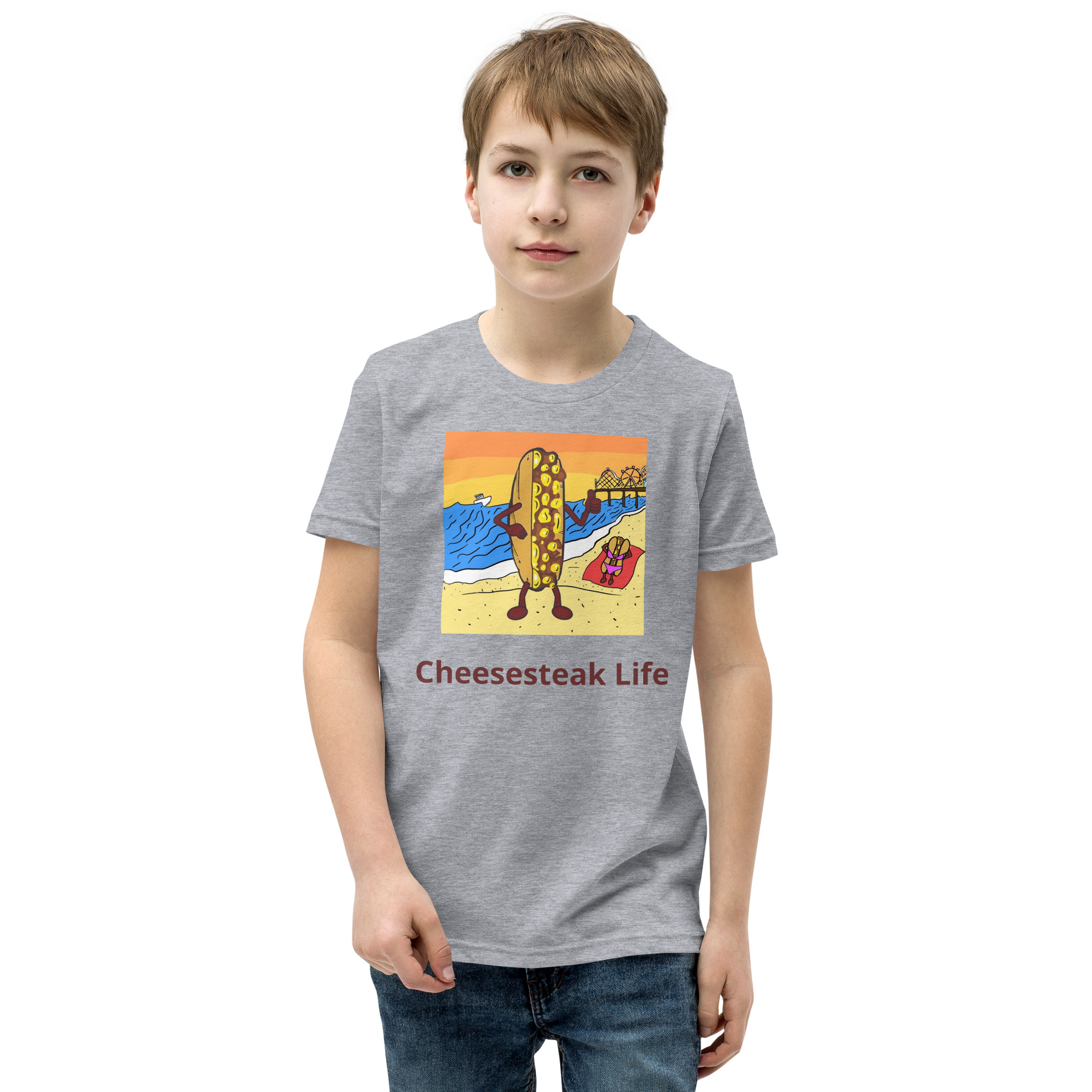 Youth T-Shirt - Cheesey Beach - Image 11