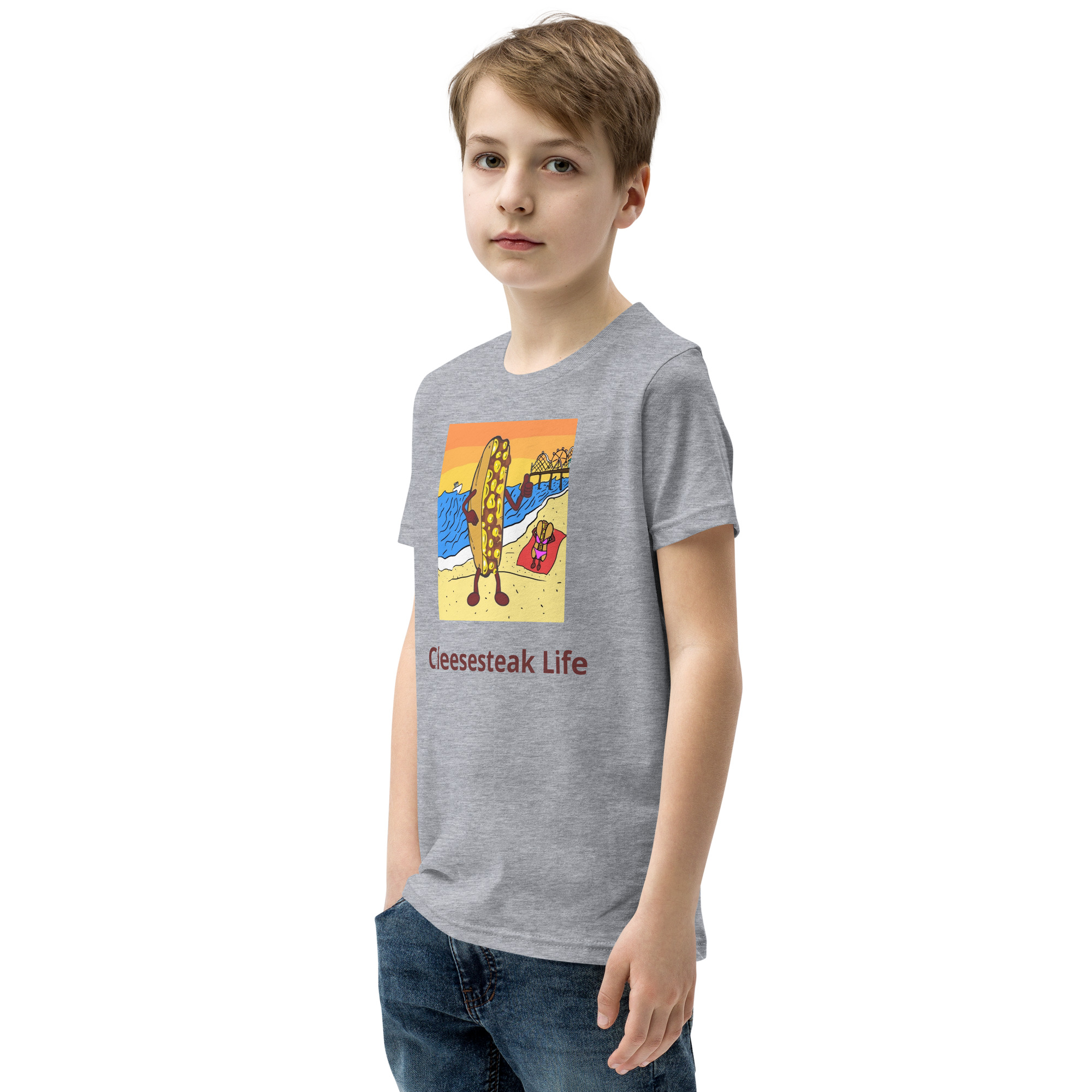 Youth T-Shirt - Cheesey Beach - Image 12