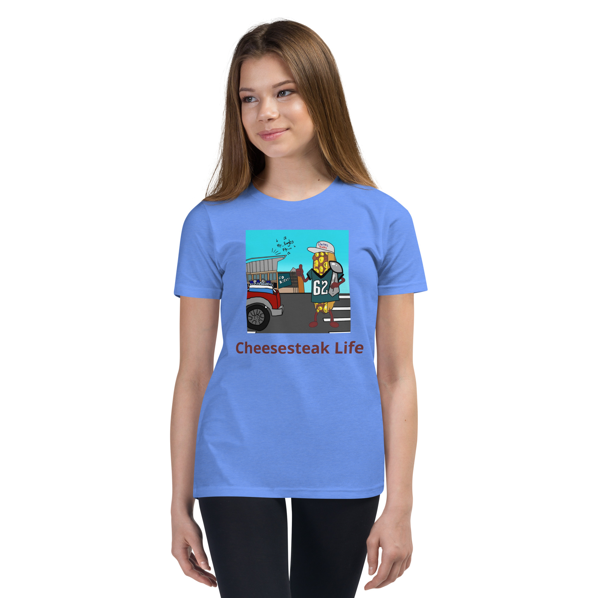 Youth Short Sleeve T-Shirt - Cheesesteak Life - Cheesey Eagles Fan - Image 6