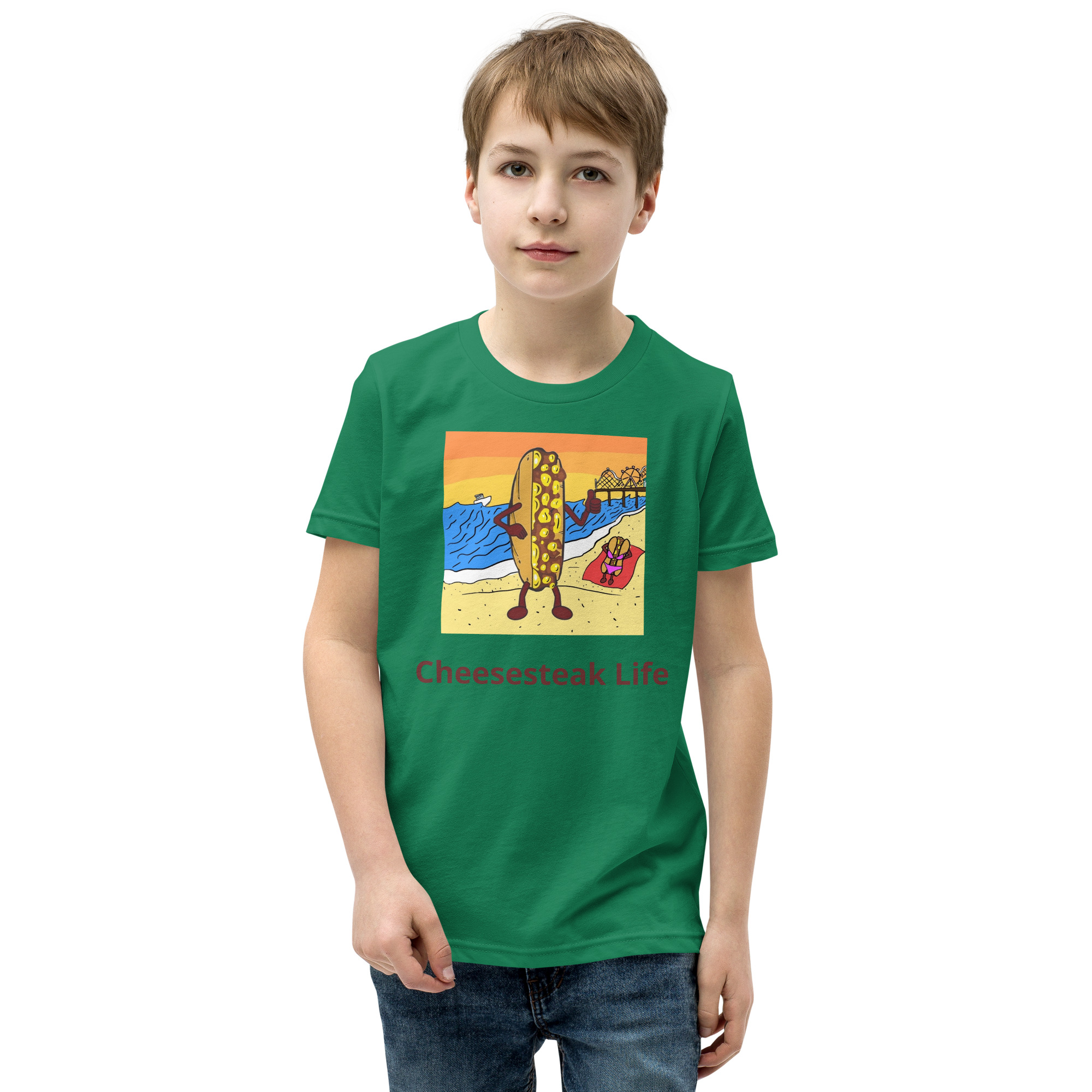 Youth T-Shirt - Cheesey Beach - Image 7