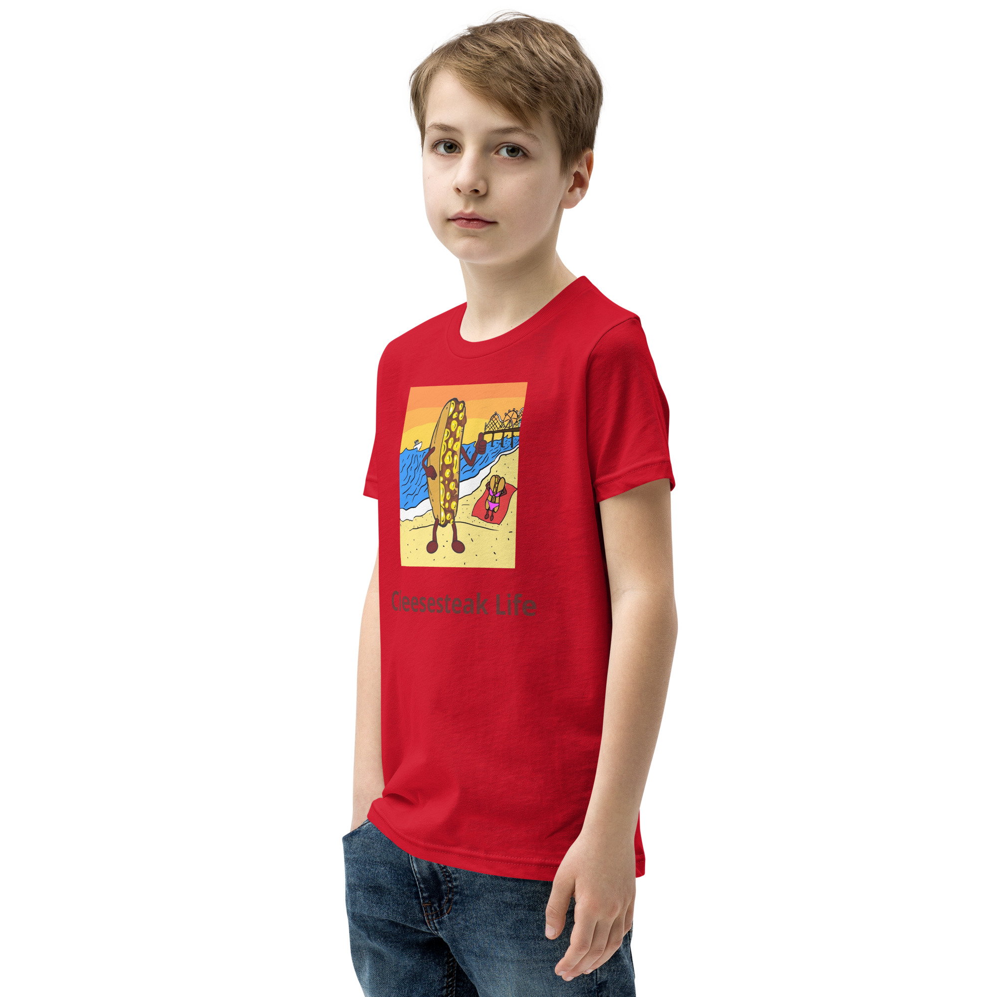 Youth T-Shirt - Cheesey Beach - Image 4