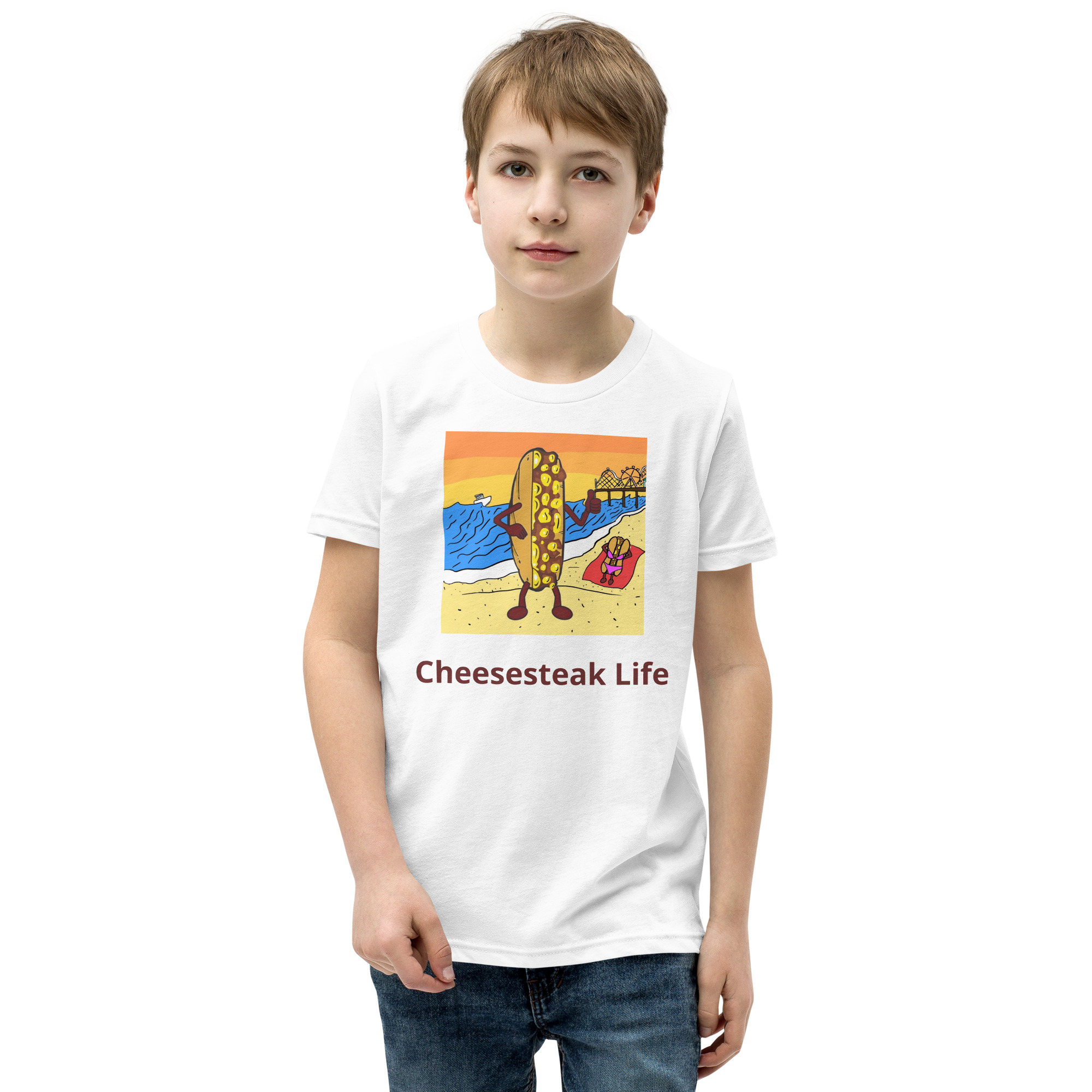 Youth T-Shirt - Cheesey Beach - Image 15