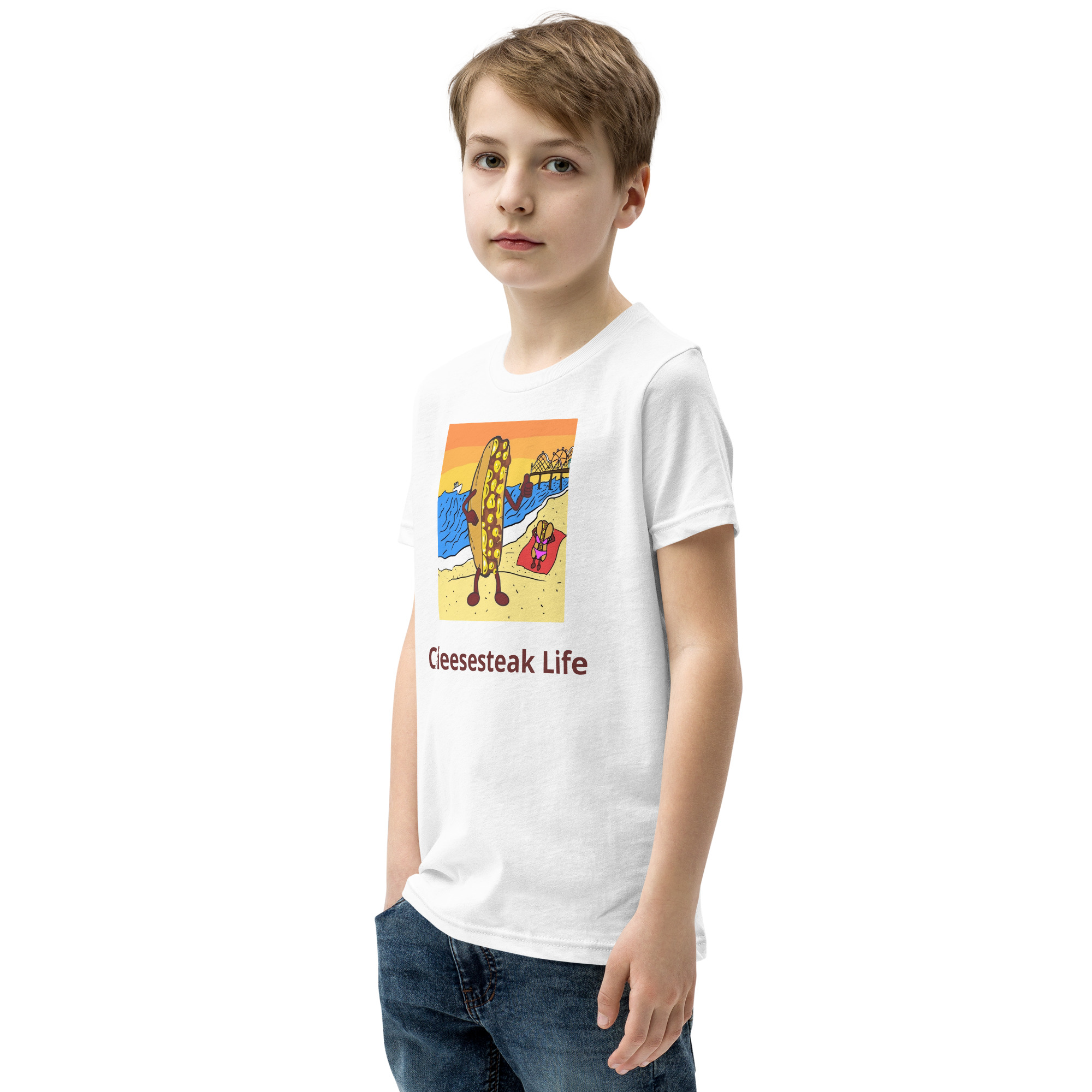 Youth T-Shirt - Cheesey Beach - Image 16