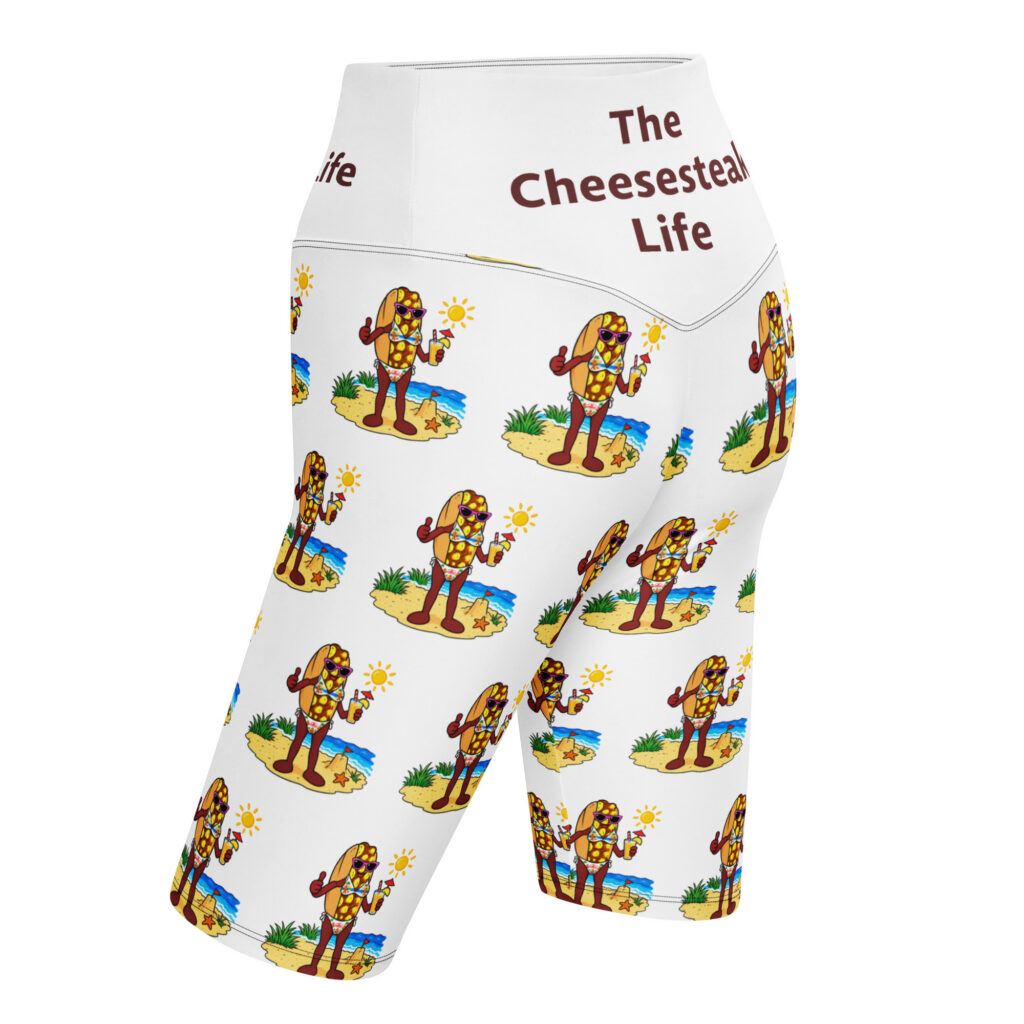 Biker Shorts - The Cheesesteak Life - Ms. Cheesey's Beach - Extra Cheesey