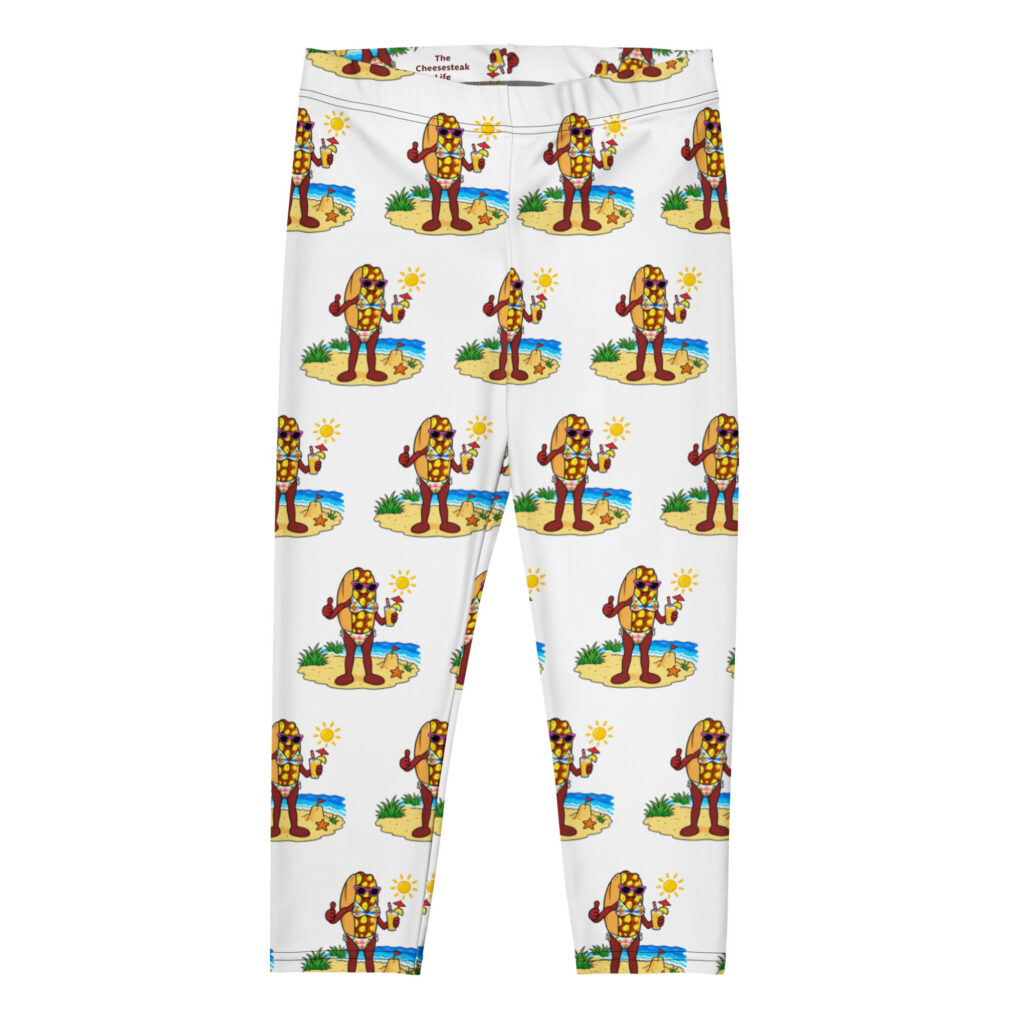 Capri Leggings - The Cheesesteak Life - Ms. Cheesey's Beach - Extra Cheesey