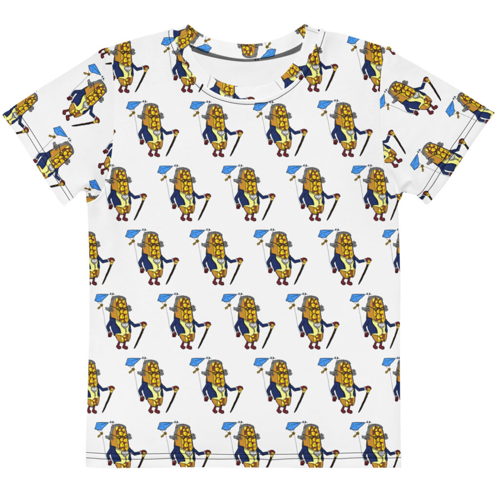 Youth (2T-7) crew neck t-shirt - The Cheesesteak Life - Cheesey Ben Franklin - Extra Cheesey