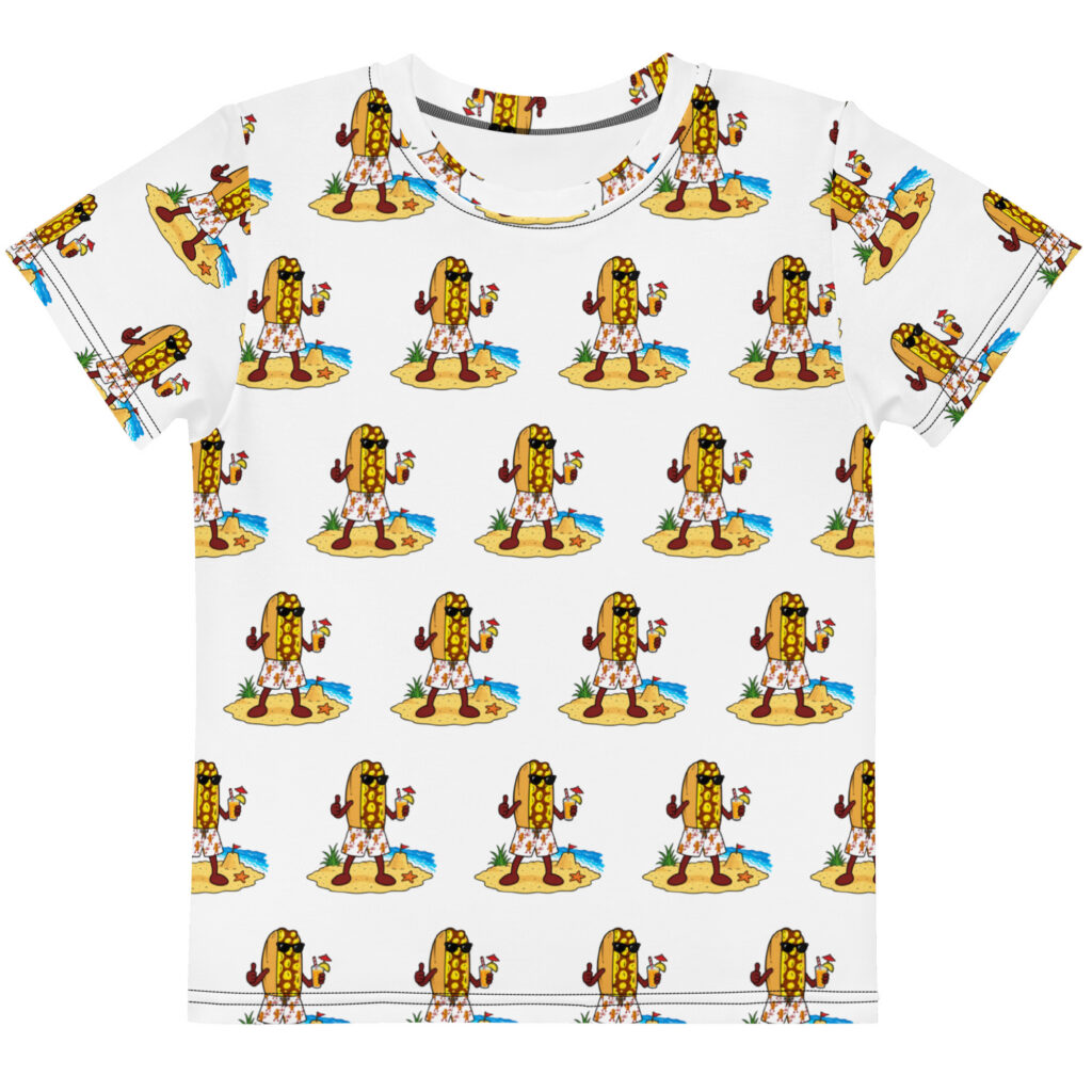 Youth (2t-7) crew neck t-shirt - The Cheesesteak Life - Mr. Cheesey's Beach - Extra Cheesey