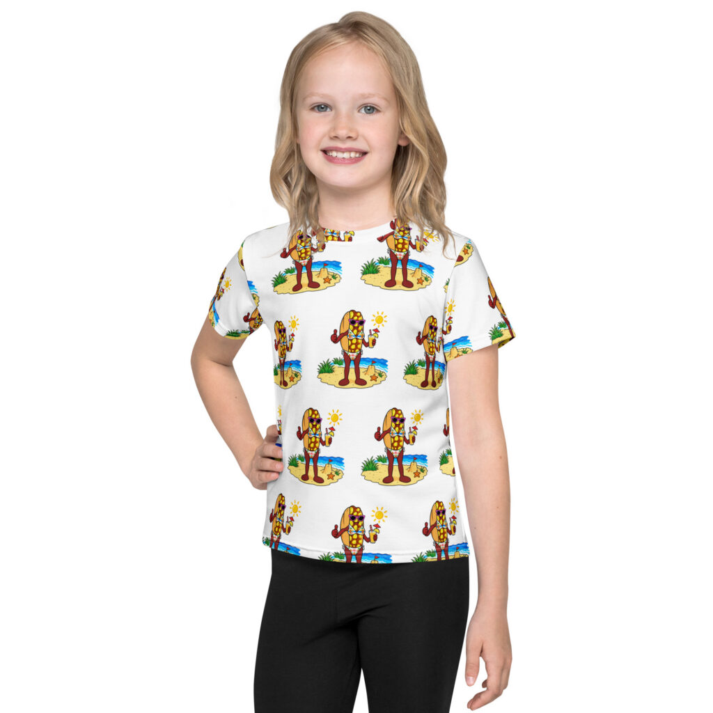 Youth (2t-7) crew neck t-shirt - The Cheesesteak Life - Ms. Cheesey's Beach - Extra Cheesey