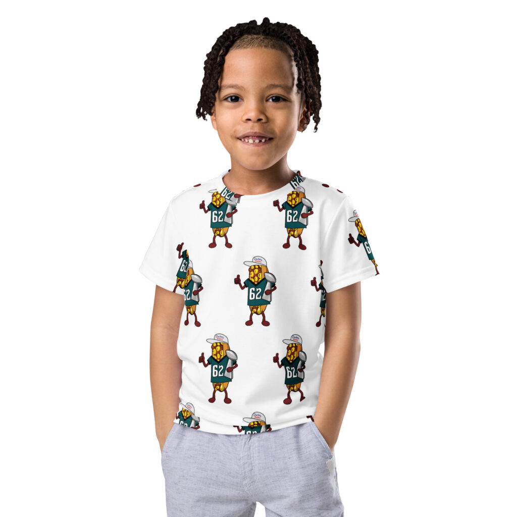 Youth (2T-7) crew neck t-shirt - The Cheesesteak Life - Cheesey Eagles Fan - Extra Cheesey