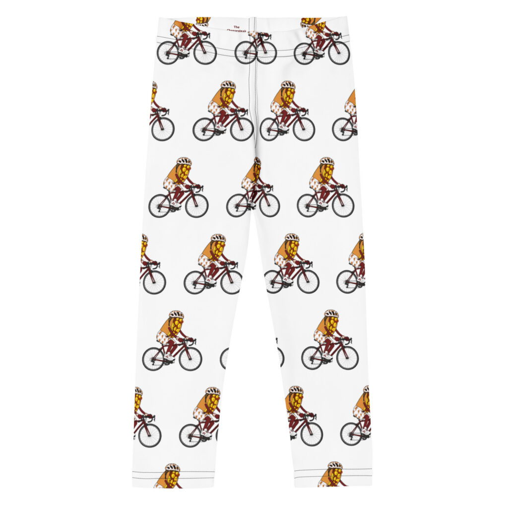 Youth (2T- 7) Leggings - The Cheesesteak Life - Cheesey Bicyclist - Extra Cheesey