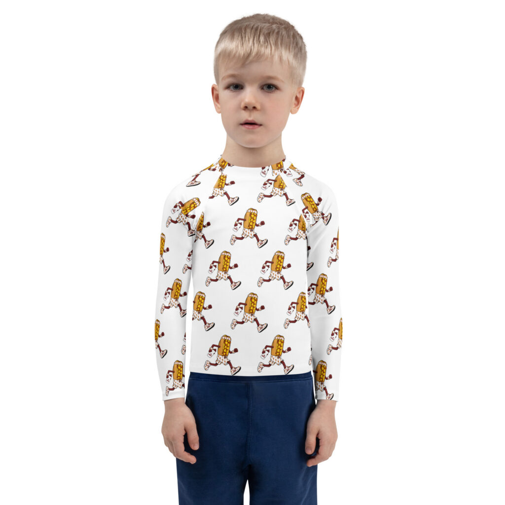 Youth (2T-7) Rash Guard - The Cheesesteak Life - Cheesey Runner - Extra Cheesey