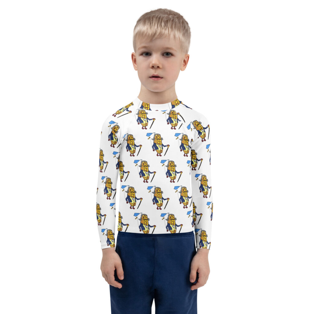 Youth (2T-7) Rash Guard - The Cheesesteak Life - Cheesey Ben Franklin - Extra Cheesey