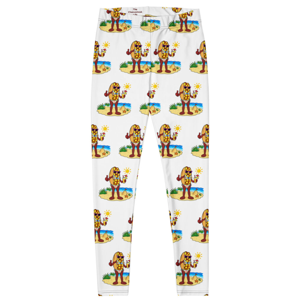 Yoga Leggings - The Cheesesteak Life - Ms. Cheesey's Beach - Extra Cheesey