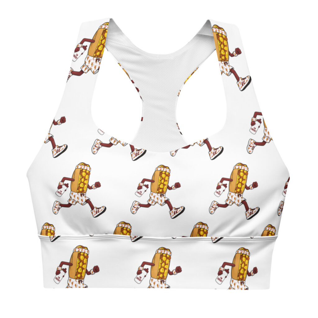 Longline Sports Bra - The Cheesesteak Life - Cheesey Runner - Extra Cheesey