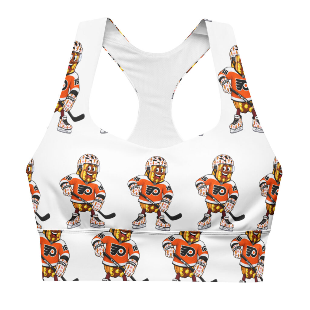 Longline Sports Bra - The Cheesesteak Life - Cheesey Flyers Fan - Extra Cheesey