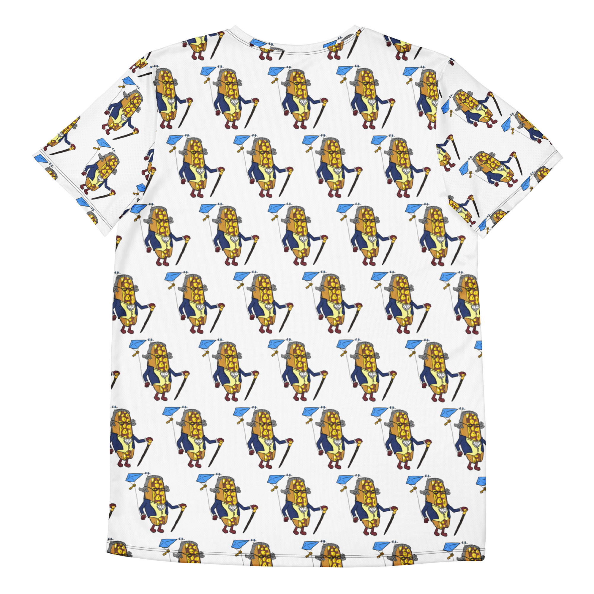 Men's athletic t-shirt - The Cheesesteak Life - Cheesey Ben Franklin - Extra Cheesey - Image 2