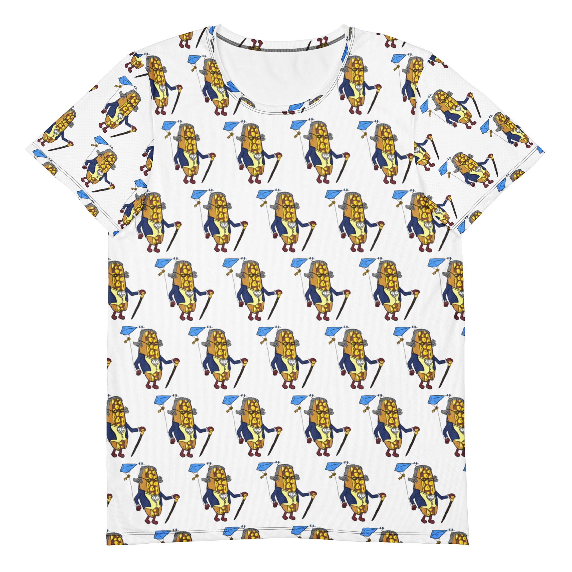 Men's athletic t-shirt - The Cheesesteak Life - Cheesey Ben Franklin - Extra Cheesey