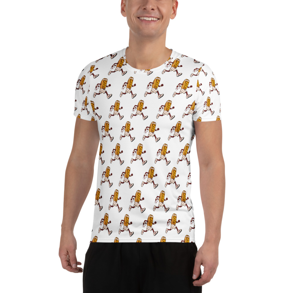 Men's athletic t-shirt - The Cheesesteak Life - Cheesey Jogger - Extra Cheesey