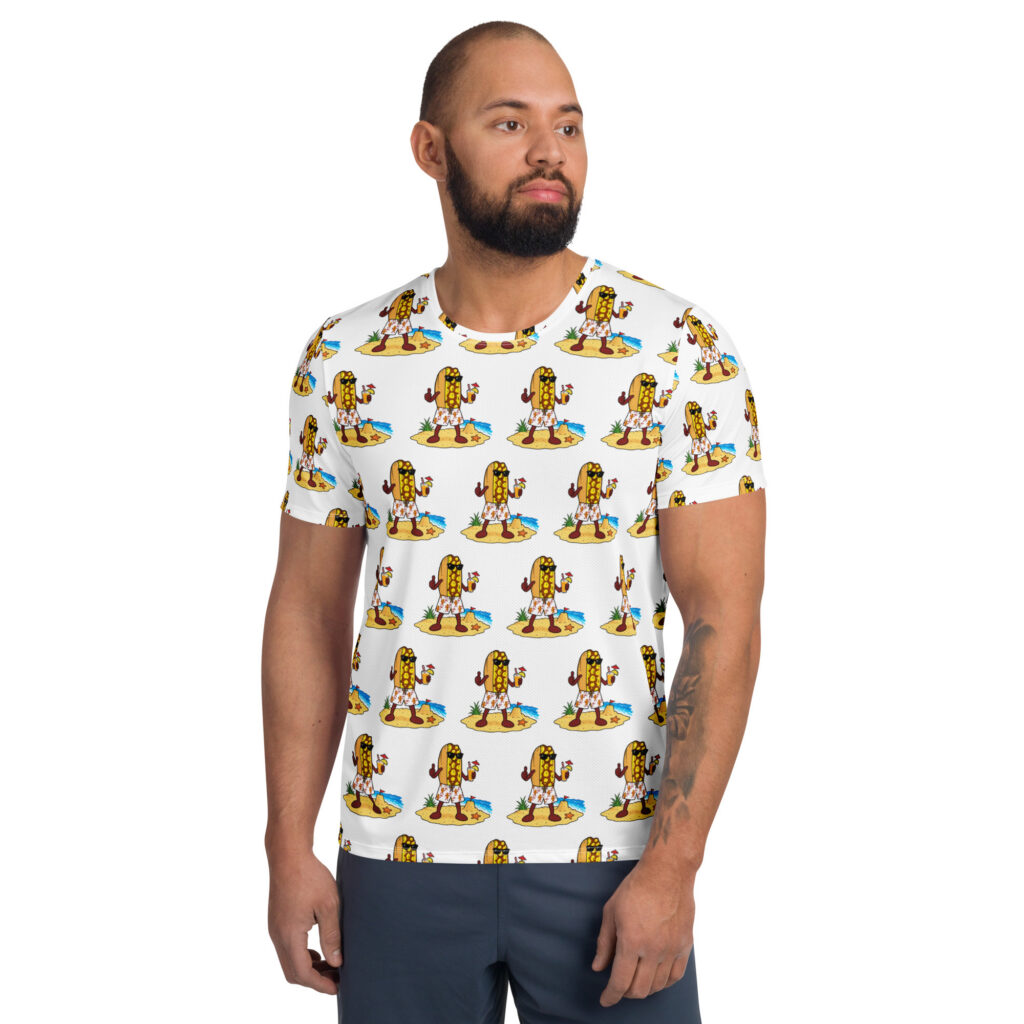 Men's athletic t-shirt - The Cheesesteak Life - Cheesey Beach 2 - Extra Cheesey