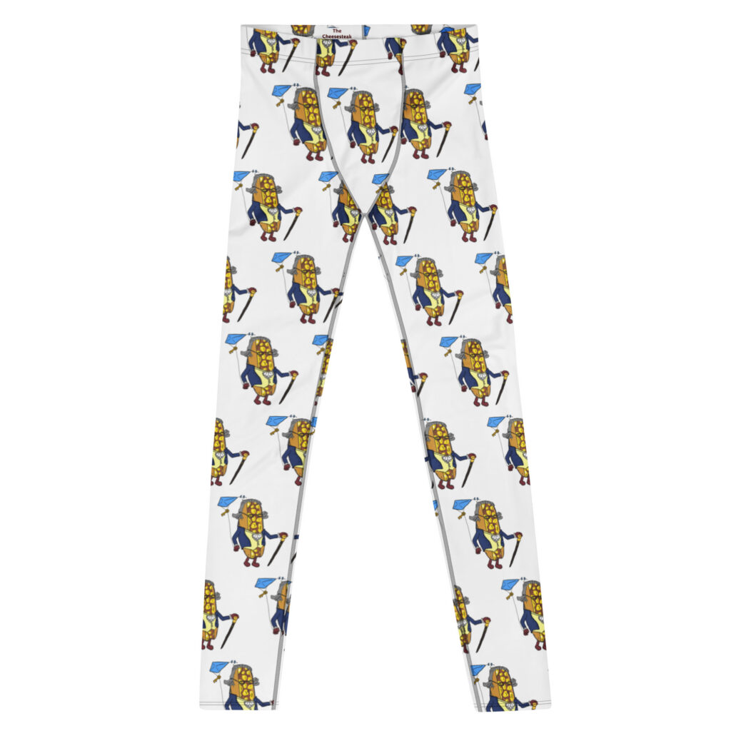 Men's Leggings - The Cheesesteak Life - Cheesey Ben Franklin - Extra Cheesey
