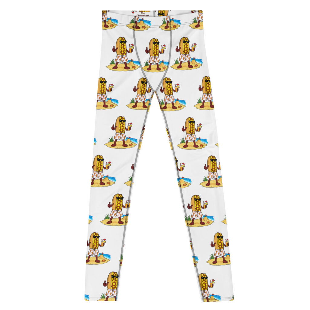 Men's Leggings - The Cheesesteak Life - Mr. Cheesey's Beach - Extra Cheesey
