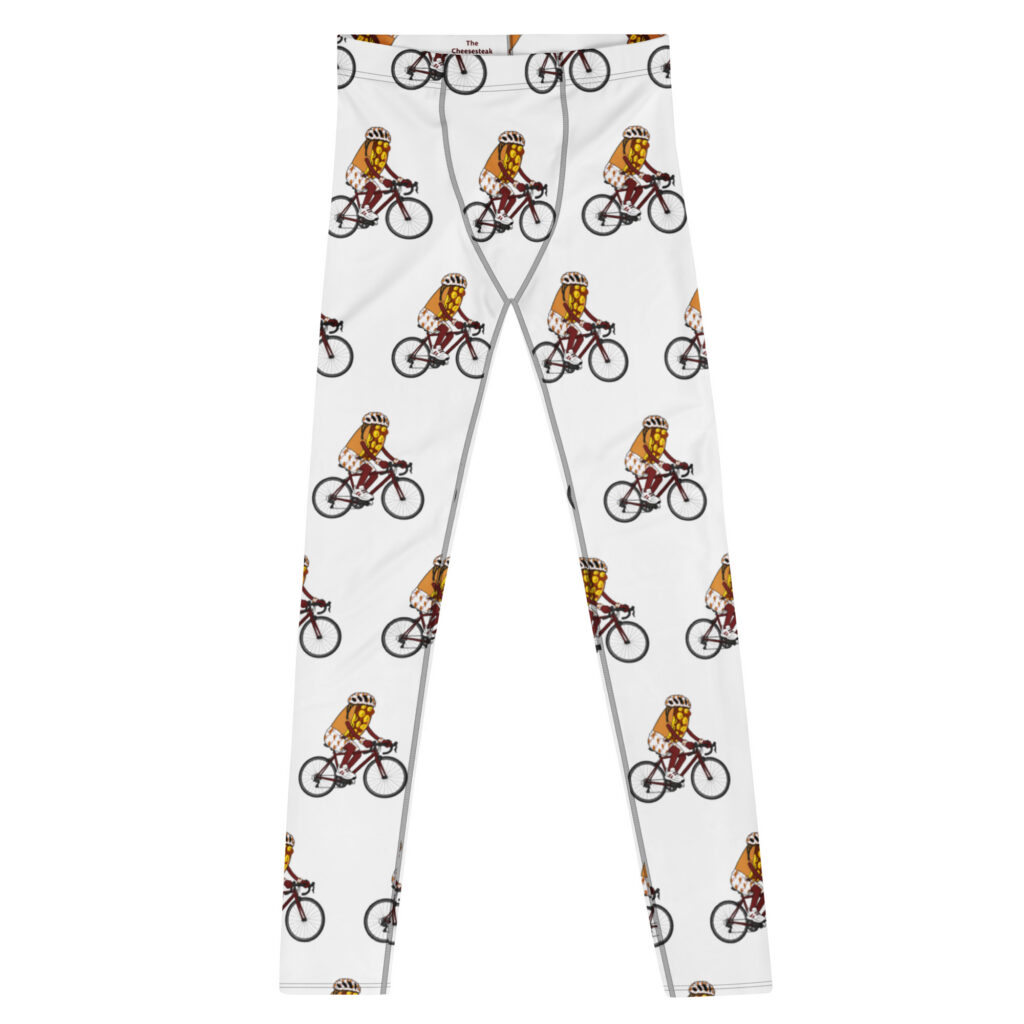 Men's Leggings - The Cheesesteak Life - Cheesey Bicyclist - Extra Cheesey